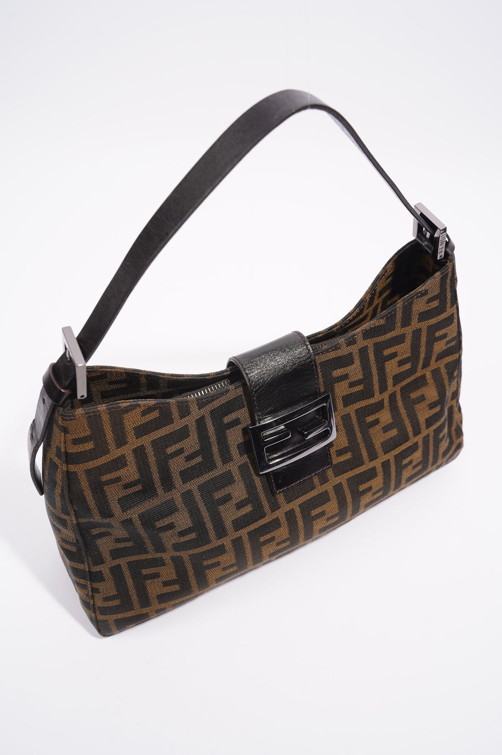Fendi Zucca Shoulder Bag Brown Canvas