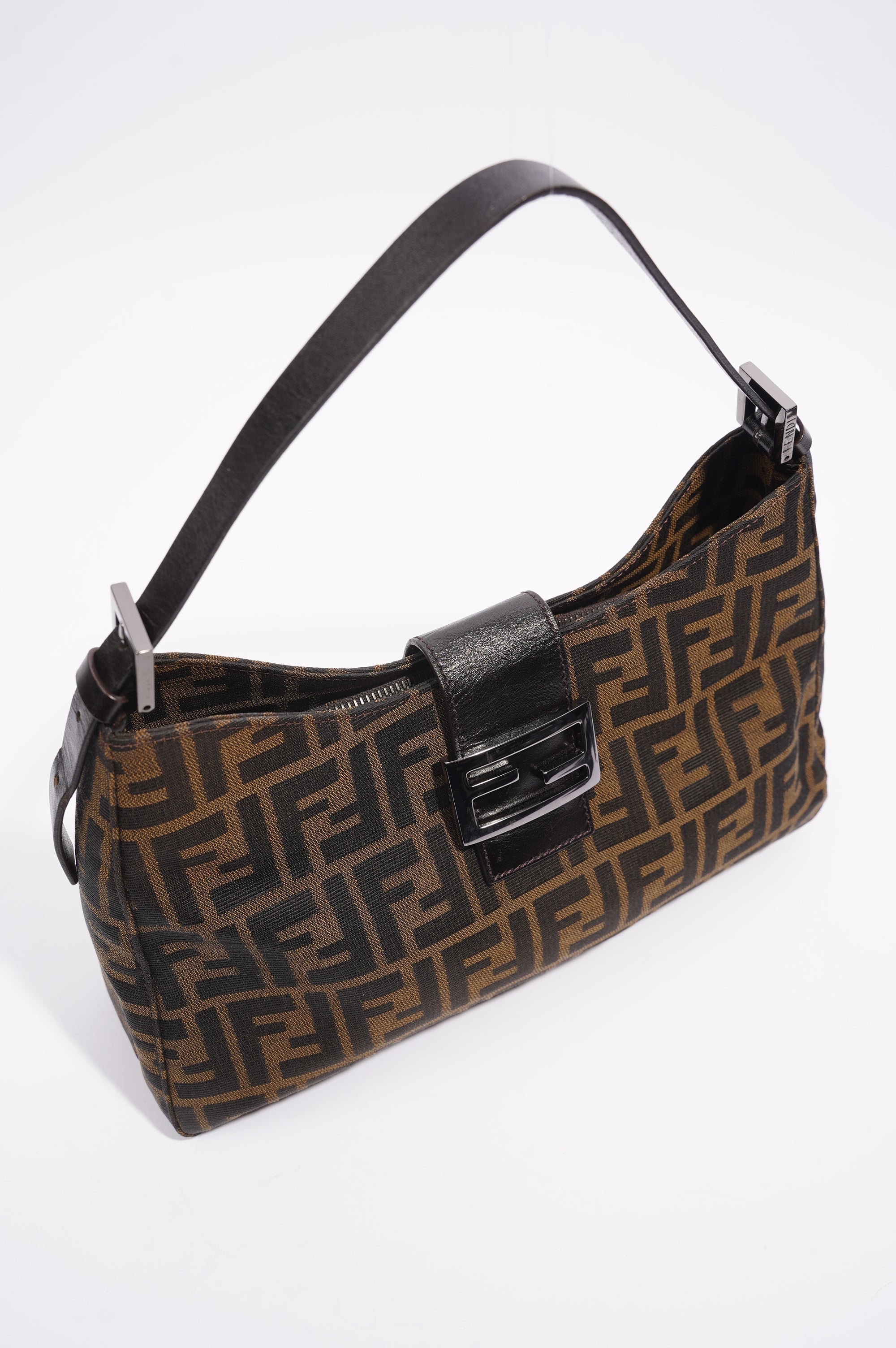 Fendi Zucca Shoulder Bag Brown Canvas