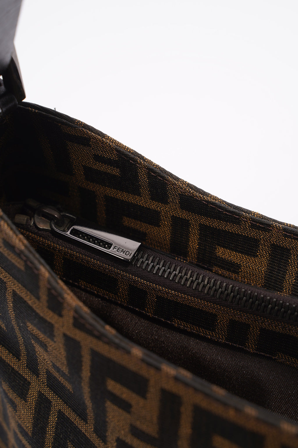 Fendi Zucca Shoulder Bag Brown Canvas