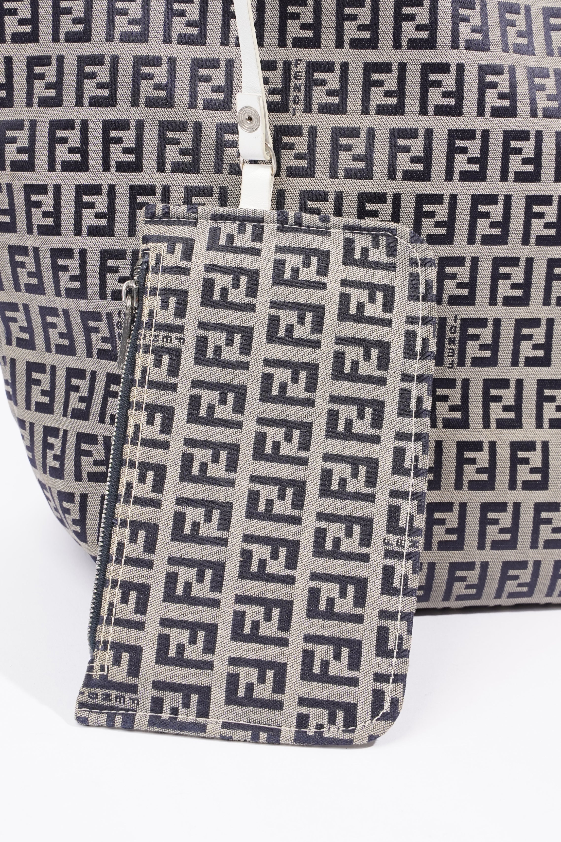 Fendi Zucchino Tote Bag Beige / Black Canvas