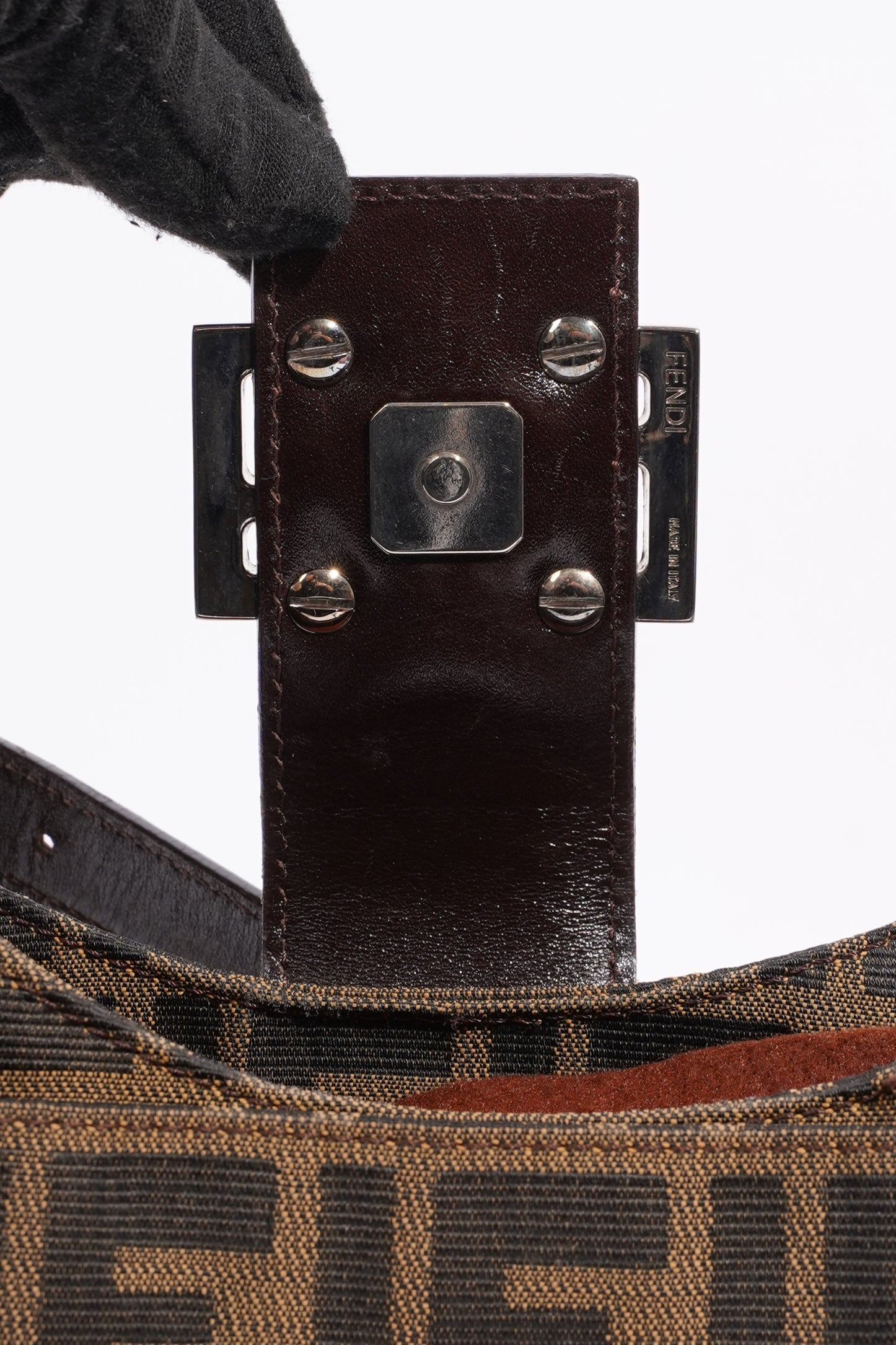 Fendi FF Shoulder Bag Brown Zucca Canvas