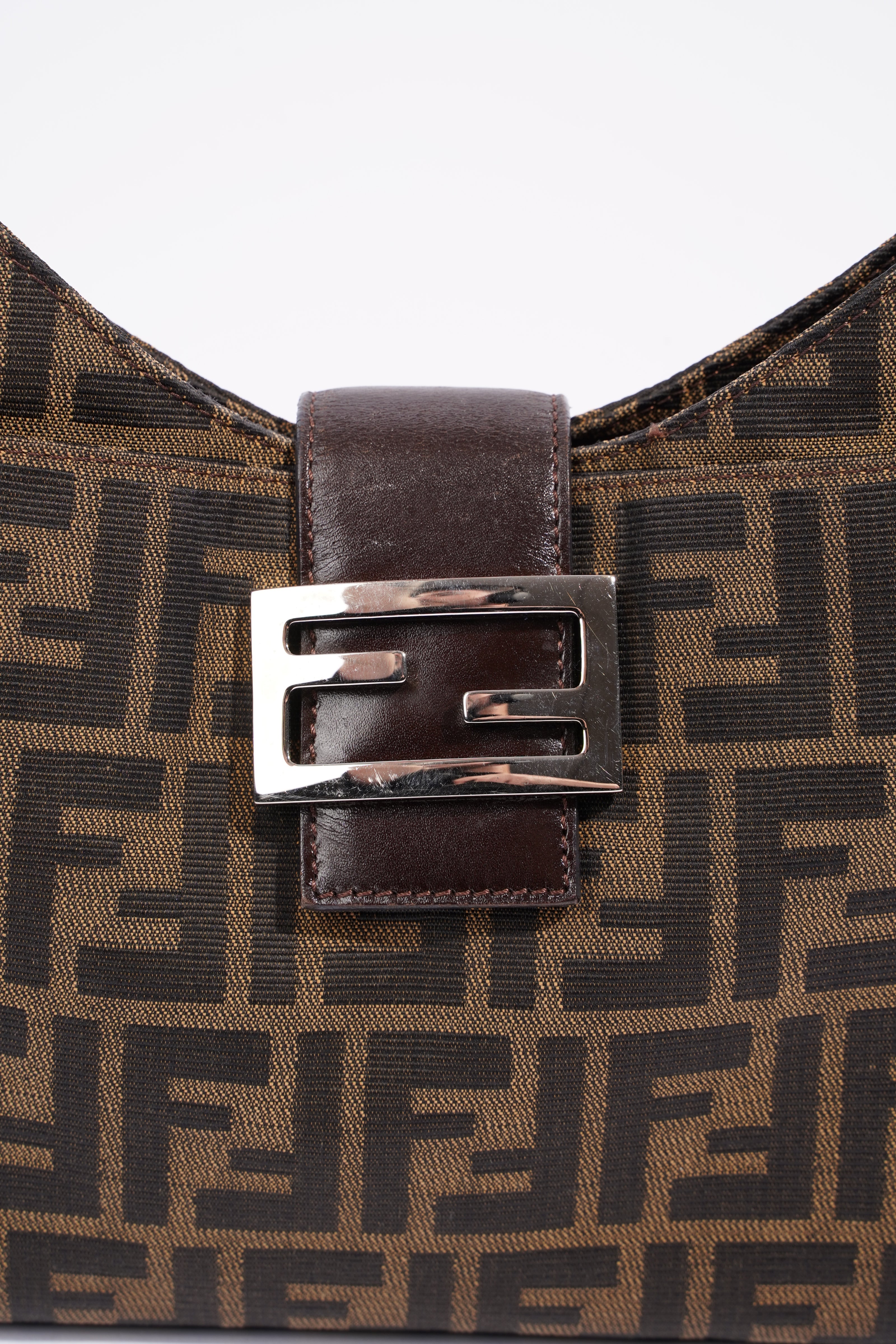 Fendi FF Shoulder Bag Brown Zucca Canvas