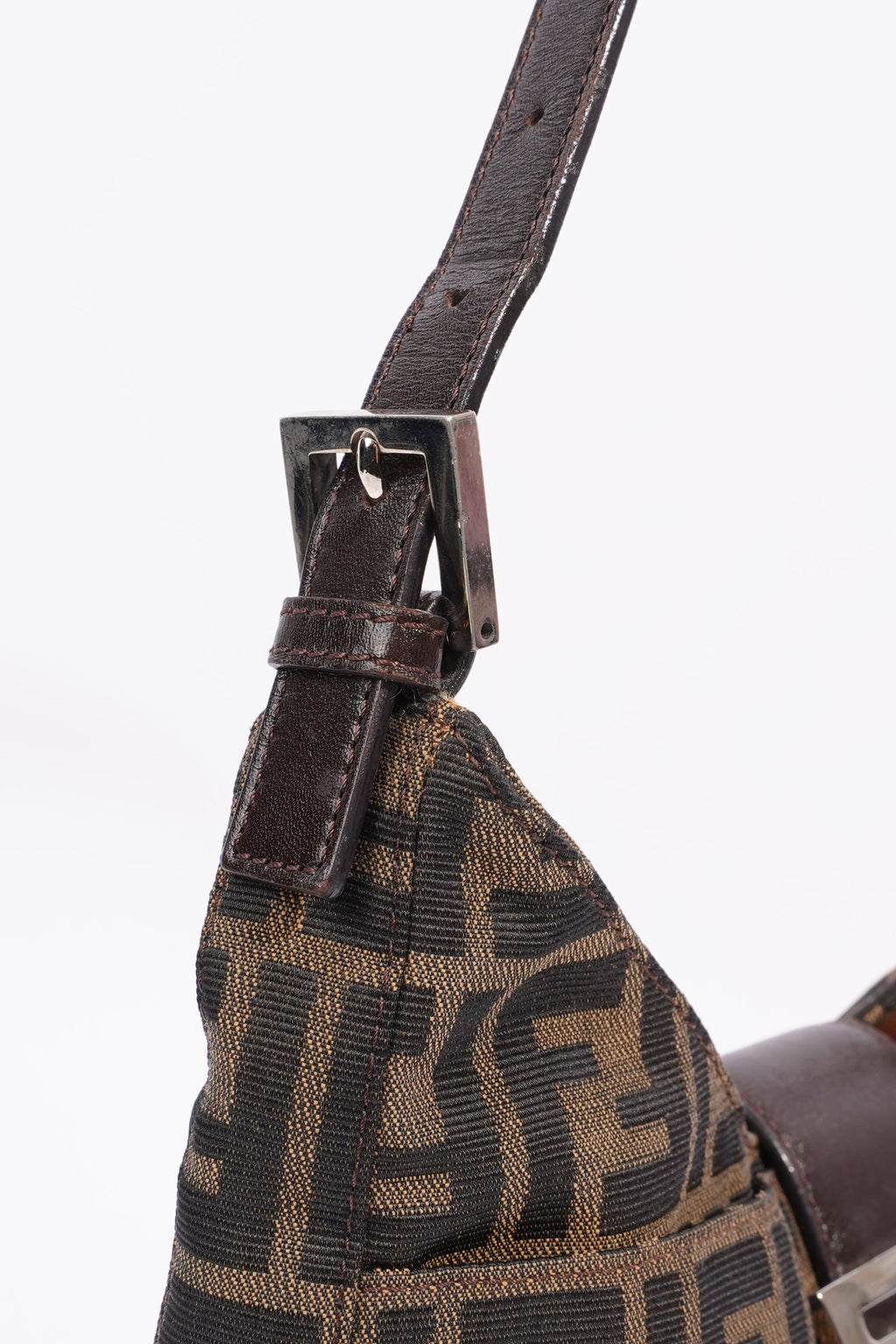 Fendi FF Shoulder Bag Brown Zucca Canvas