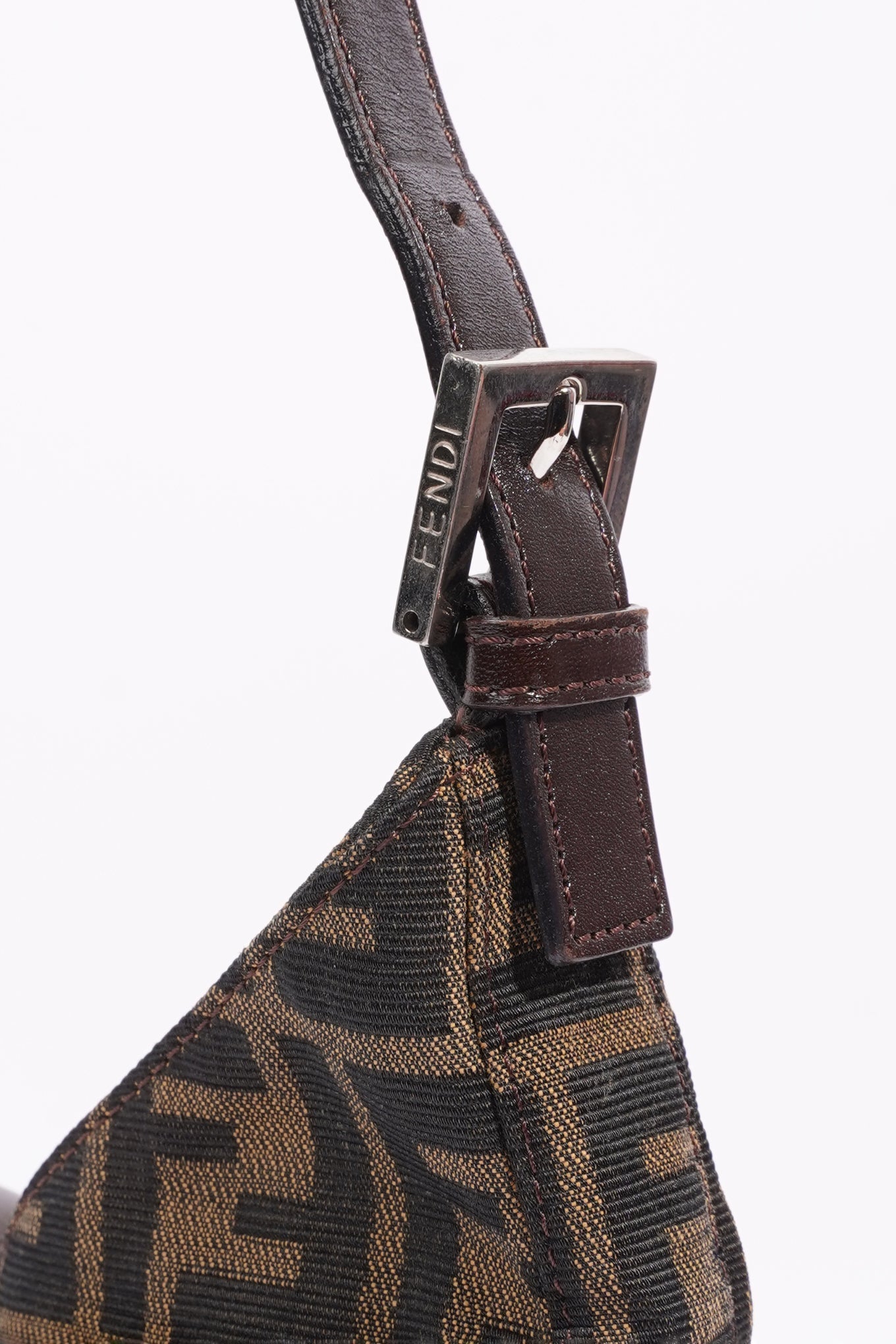 Fendi FF Shoulder Bag Brown Zucca Canvas