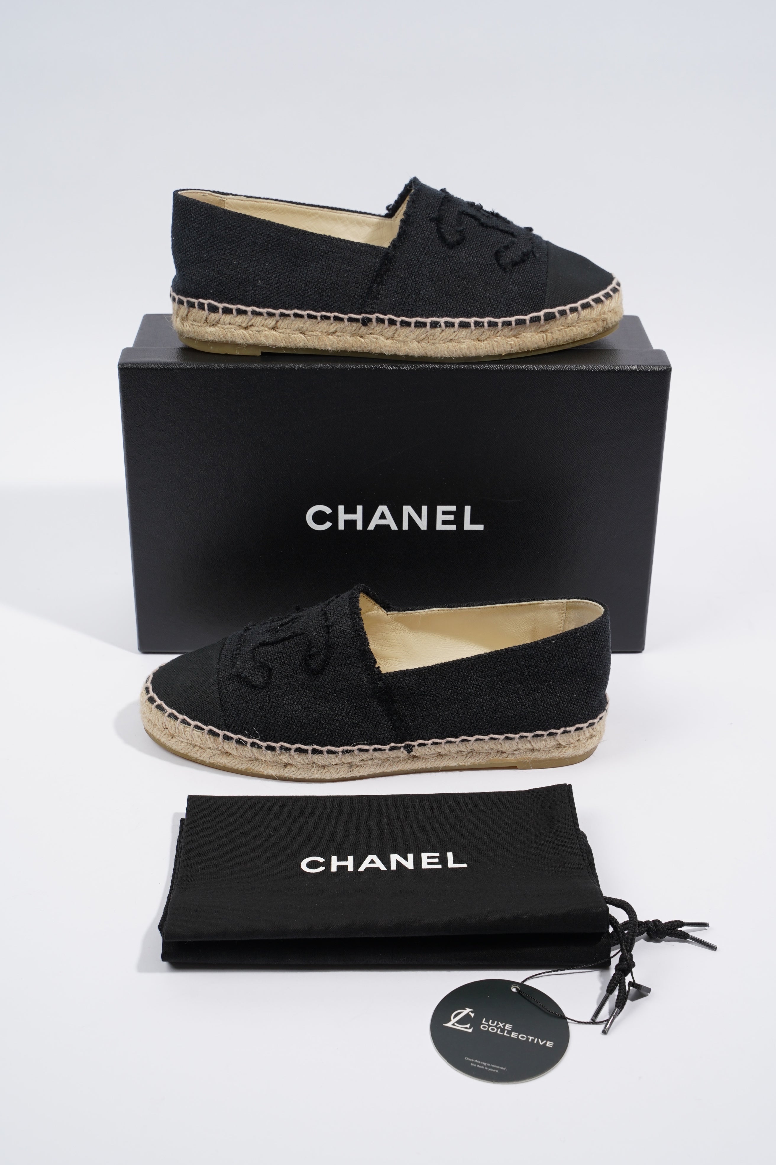 Chanel Espadrilles Black Canvas EU 37 UK 4