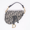 Christian Dior Saddle Bag Oblique Monogram / Navy Canvas Mini
