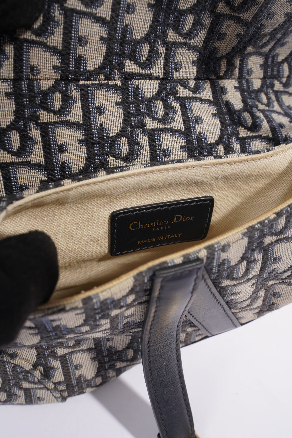 Christian Dior Saddle Bag Oblique Monogram / Navy Canvas Mini