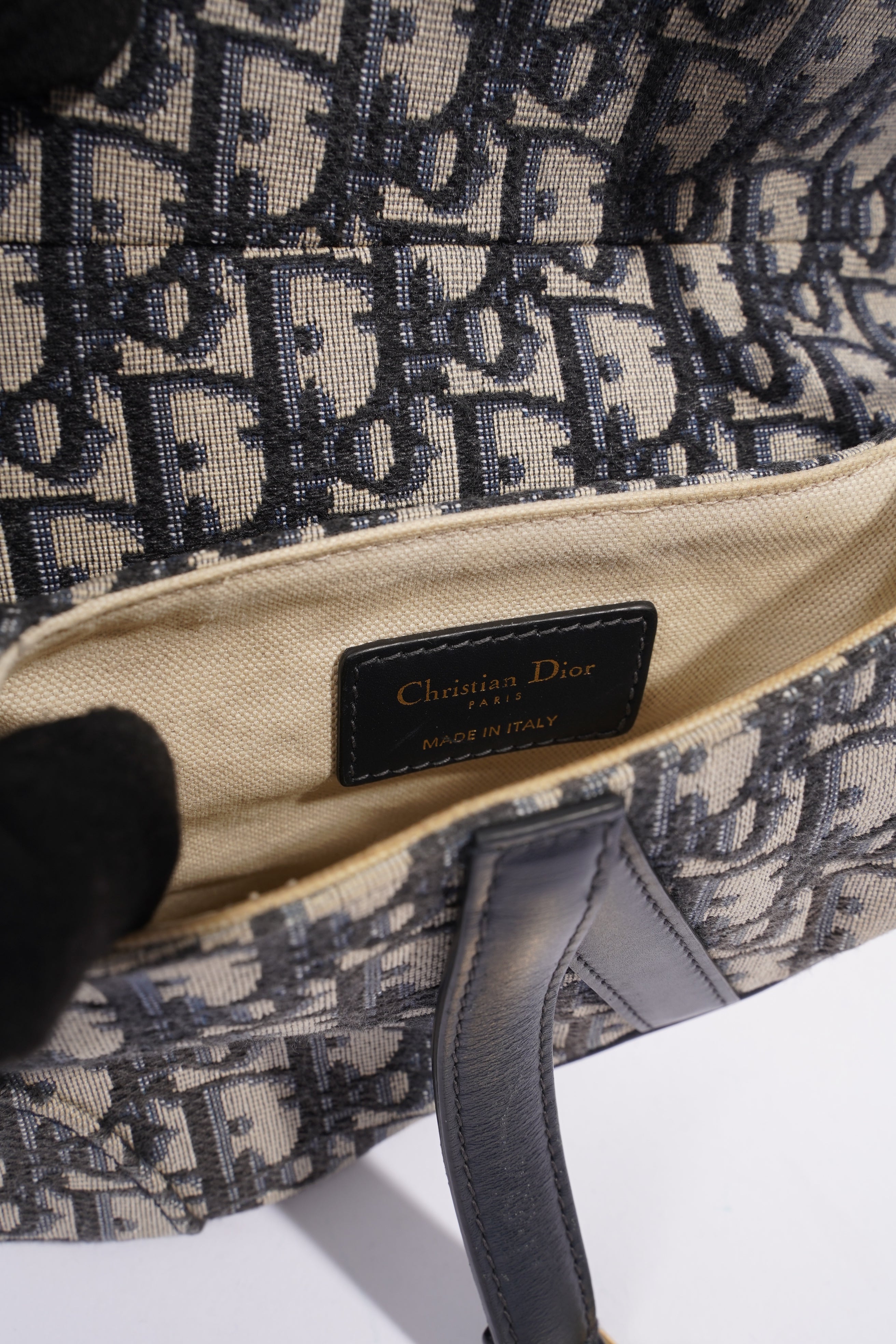 Christian Dior Saddle Bag Oblique Monogram / Navy Canvas Mini