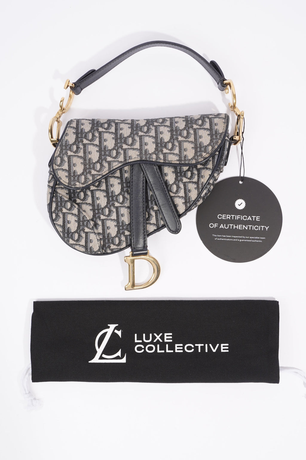 Christian Dior Saddle Bag Oblique Monogram / Navy Canvas Mini