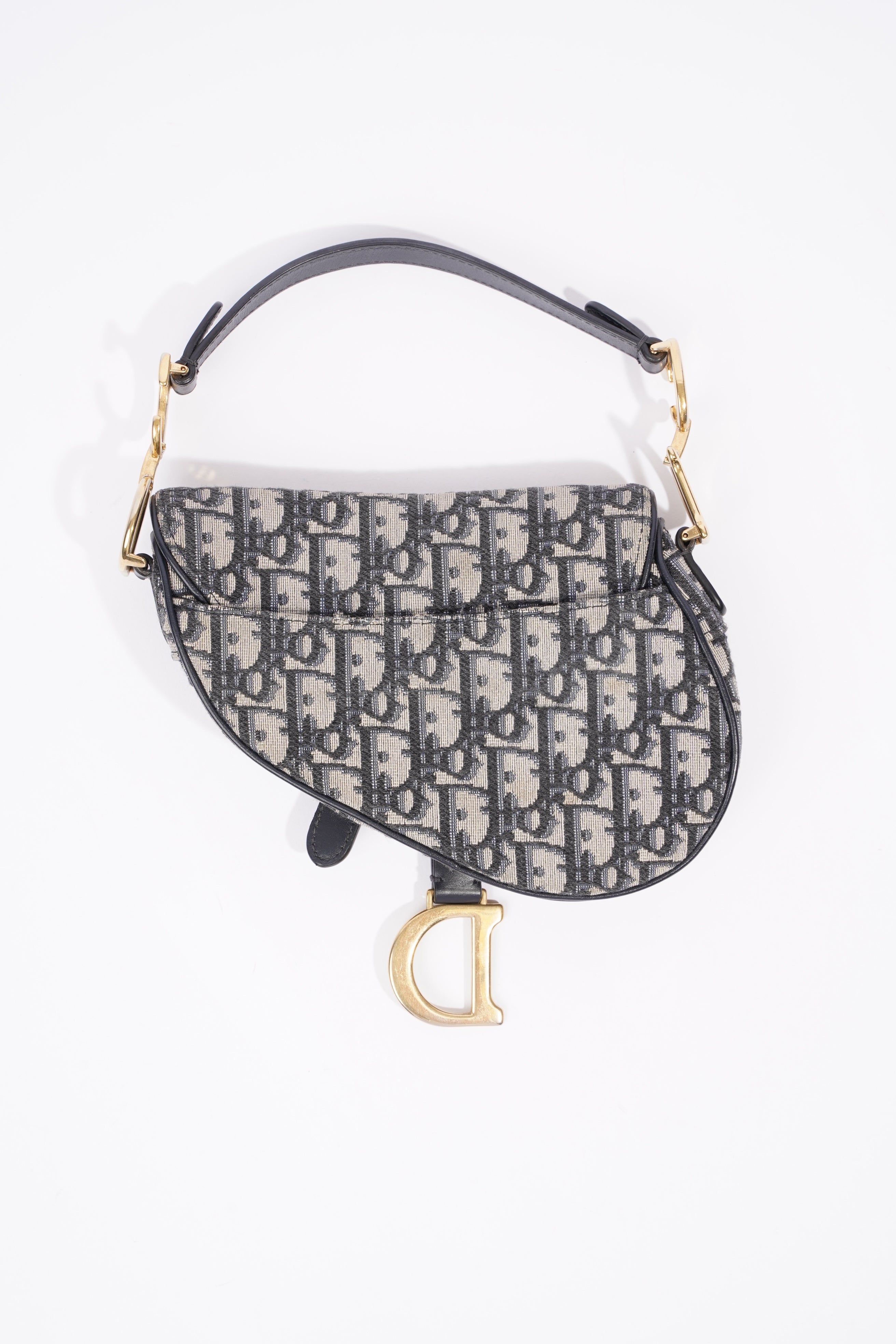 Christian Dior Saddle Bag Oblique Monogram / Navy Canvas Mini