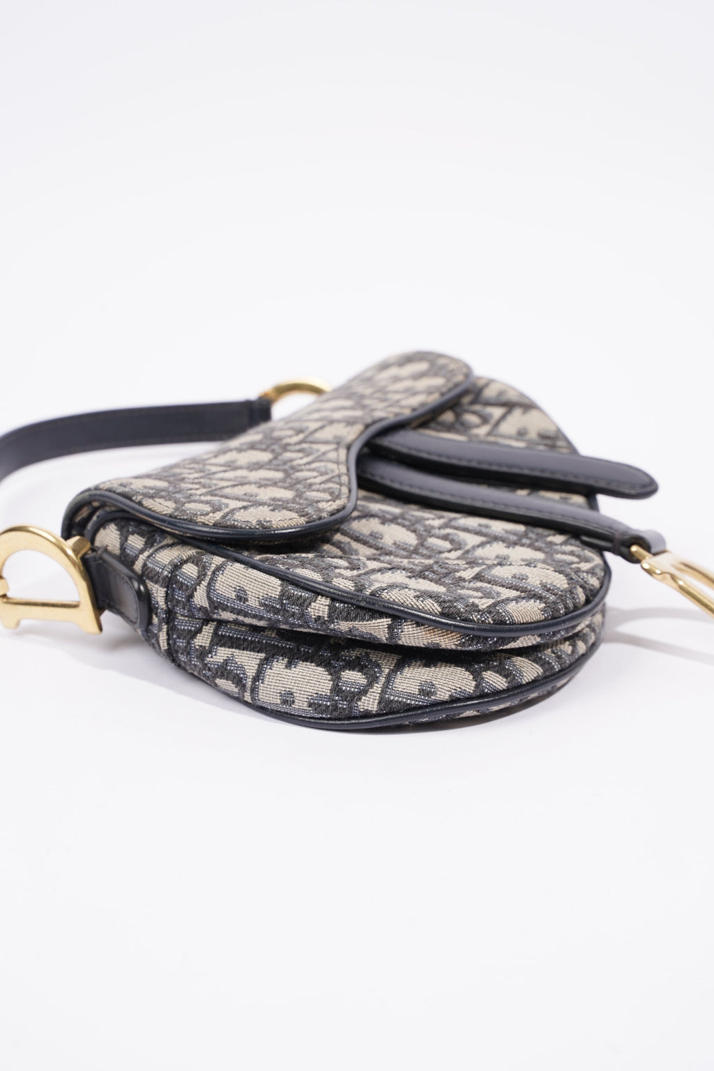 Christian Dior Saddle Bag Oblique Monogram / Navy Canvas Mini