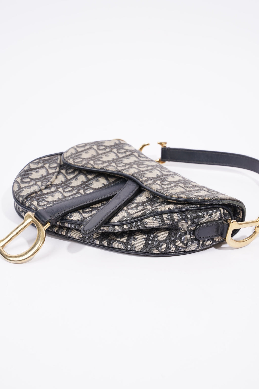 Christian Dior Saddle Bag Oblique Monogram / Navy Canvas Mini