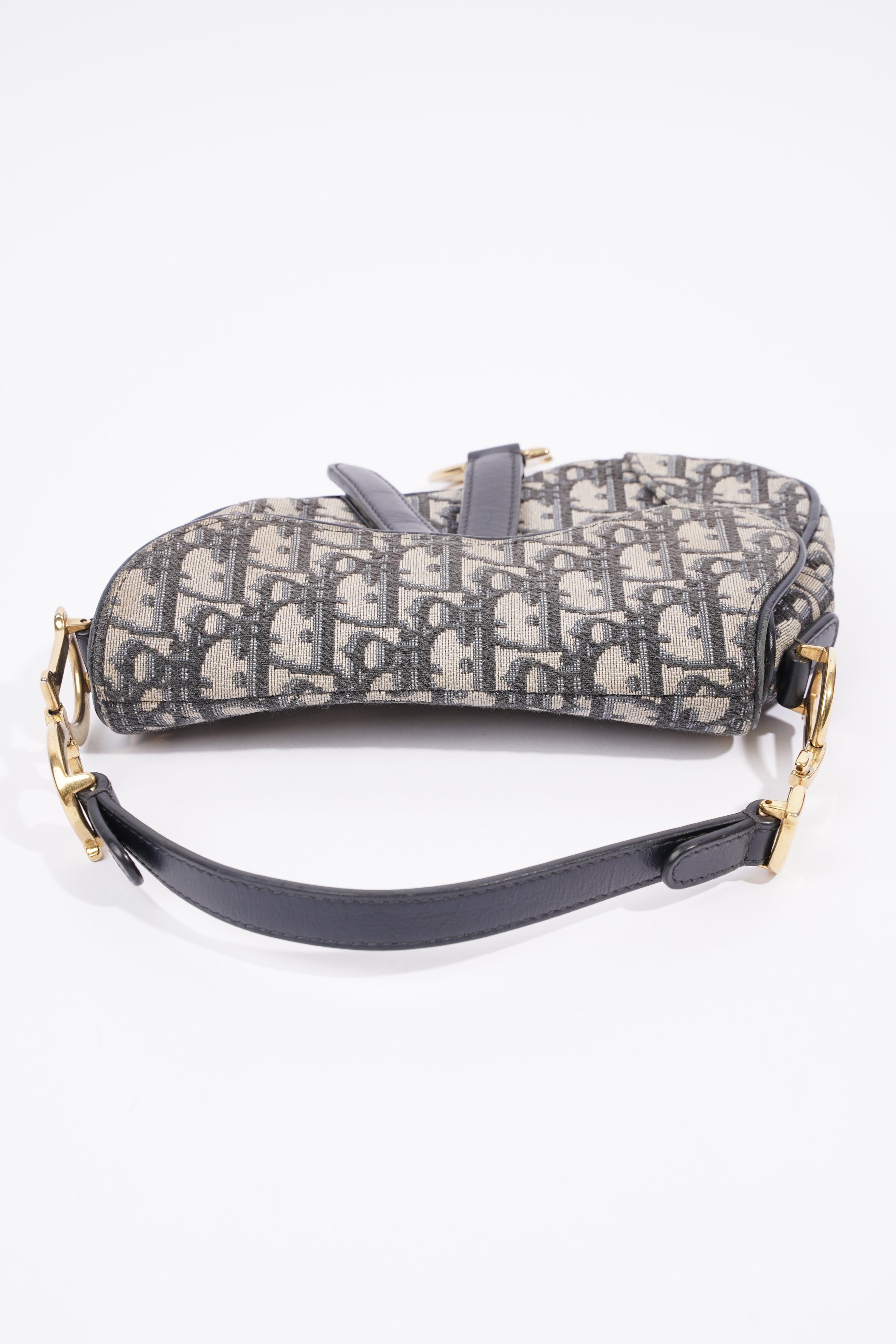 Christian Dior Saddle Bag Oblique Monogram / Navy Canvas Mini