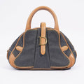 Christian Dior D Logo Handbag Denim / Brown Denim