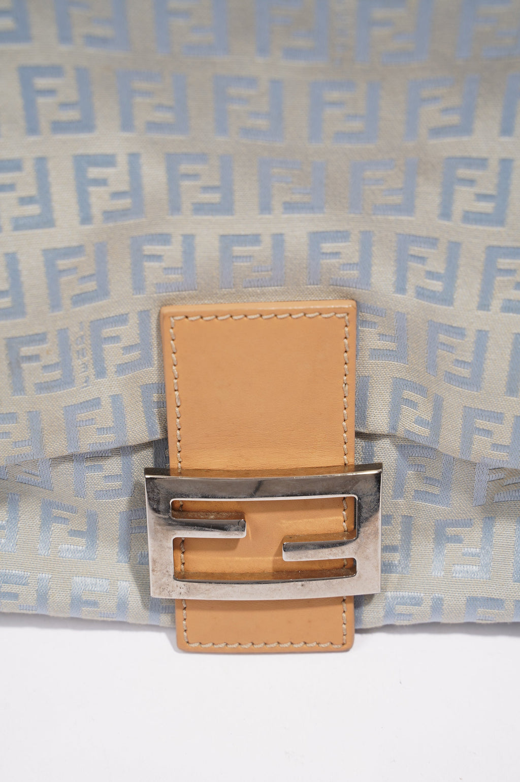Fendi Mamma Zuccha Flap Bag Blue Canvas Small