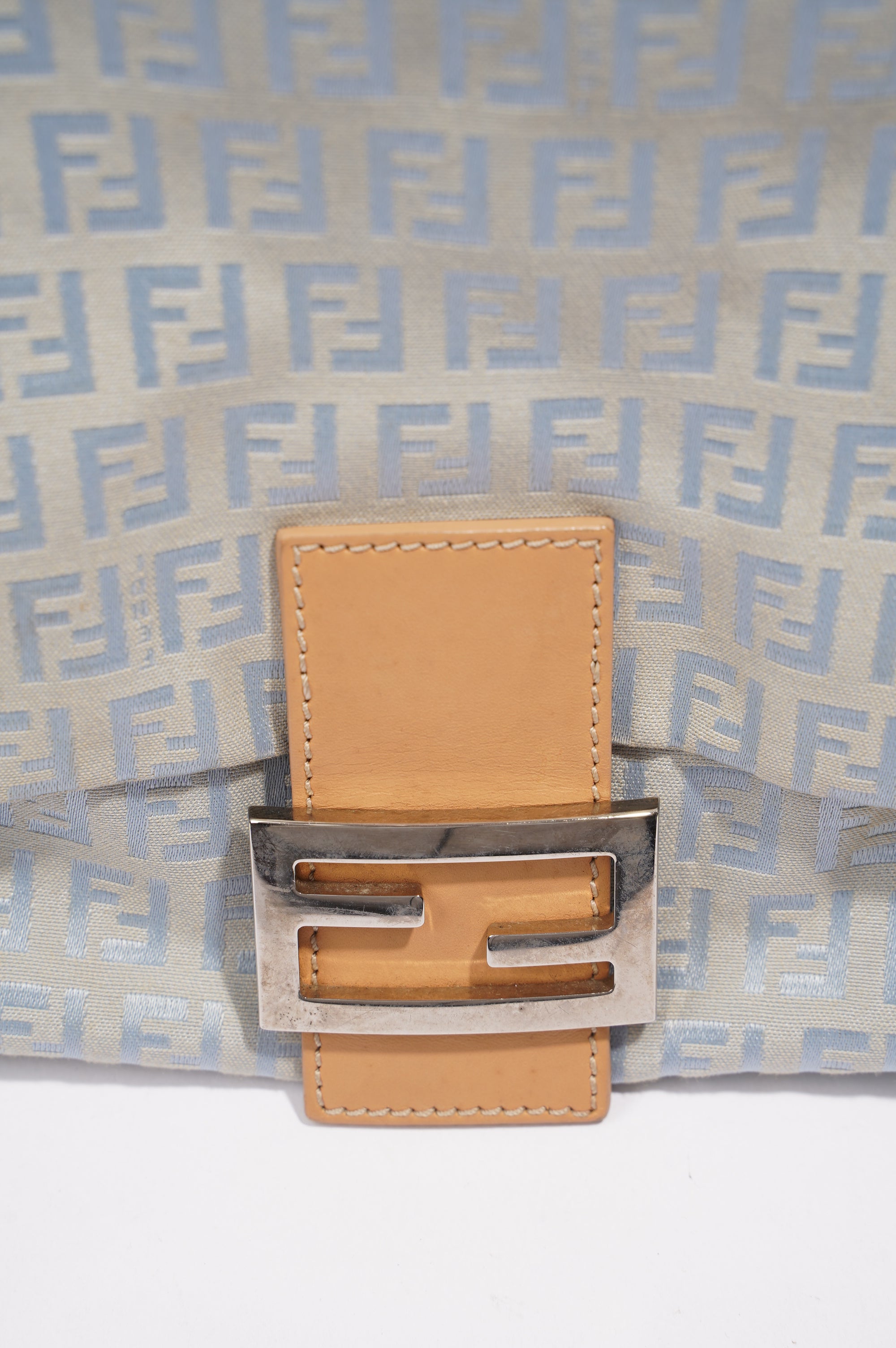Fendi Mamma Zuccha Flap Bag Blue Canvas Small