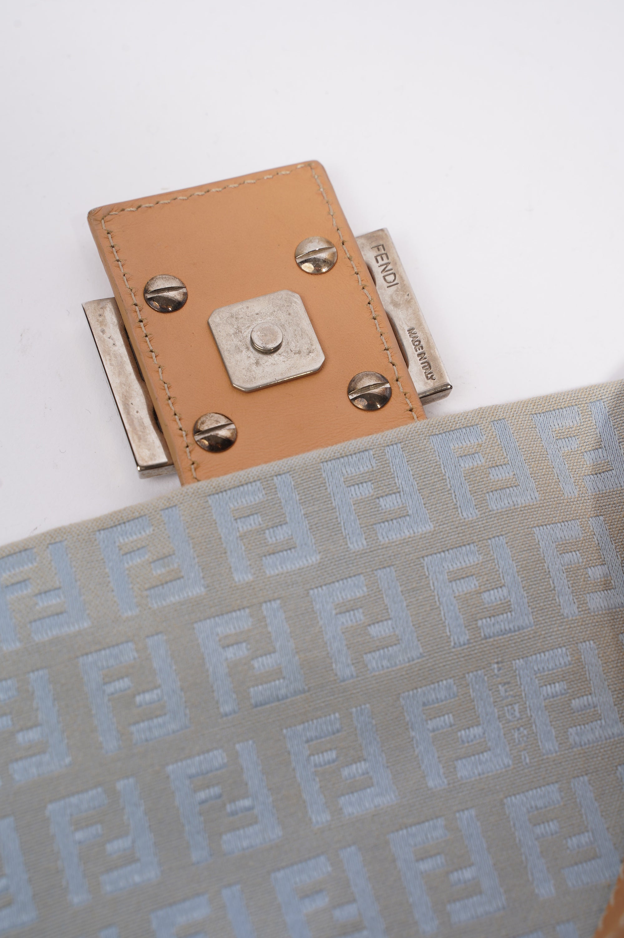 Fendi Mamma Zuccha Flap Bag Blue Canvas Small