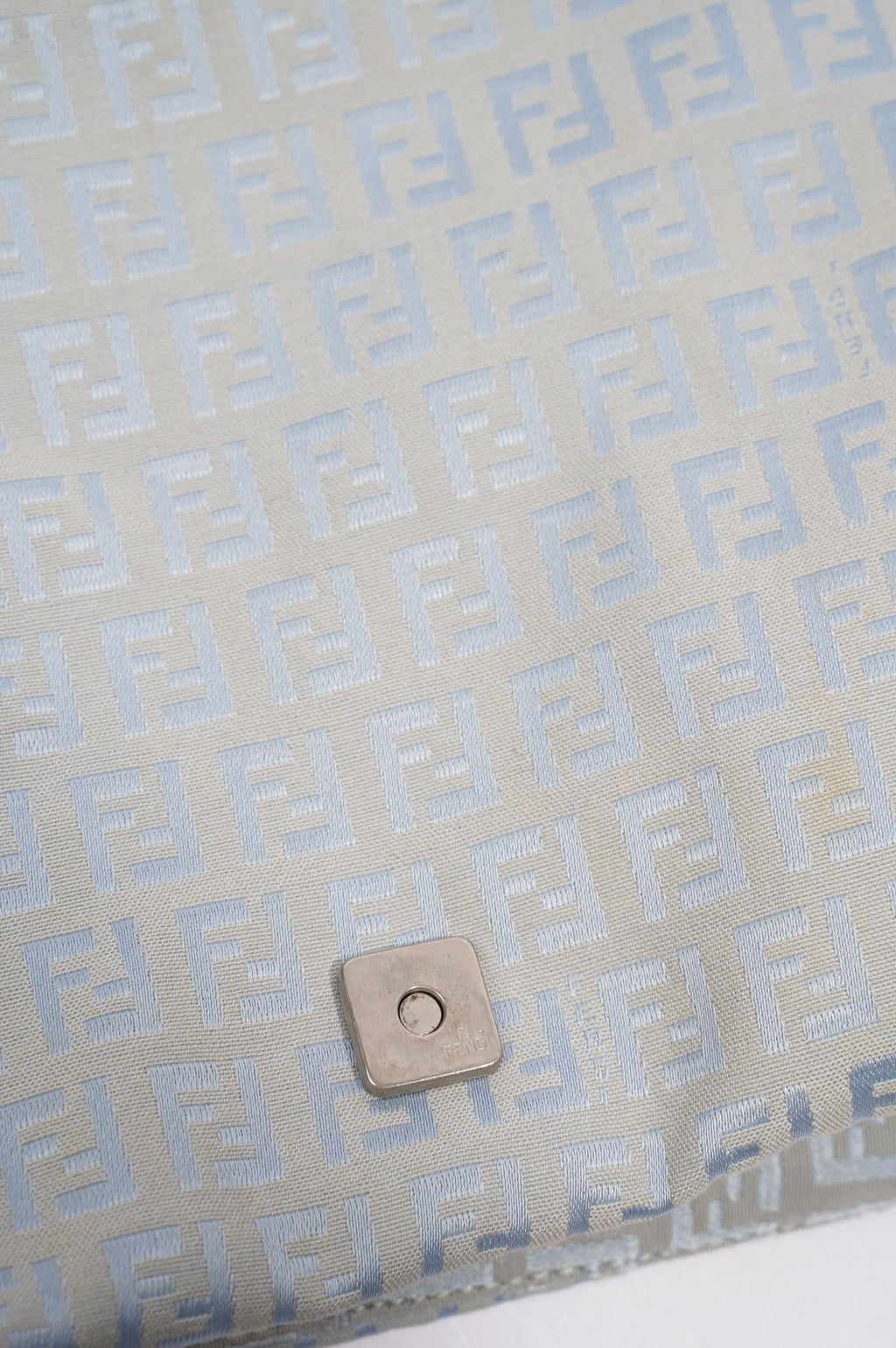 Fendi Mamma Zuccha Flap Bag Blue Canvas Small