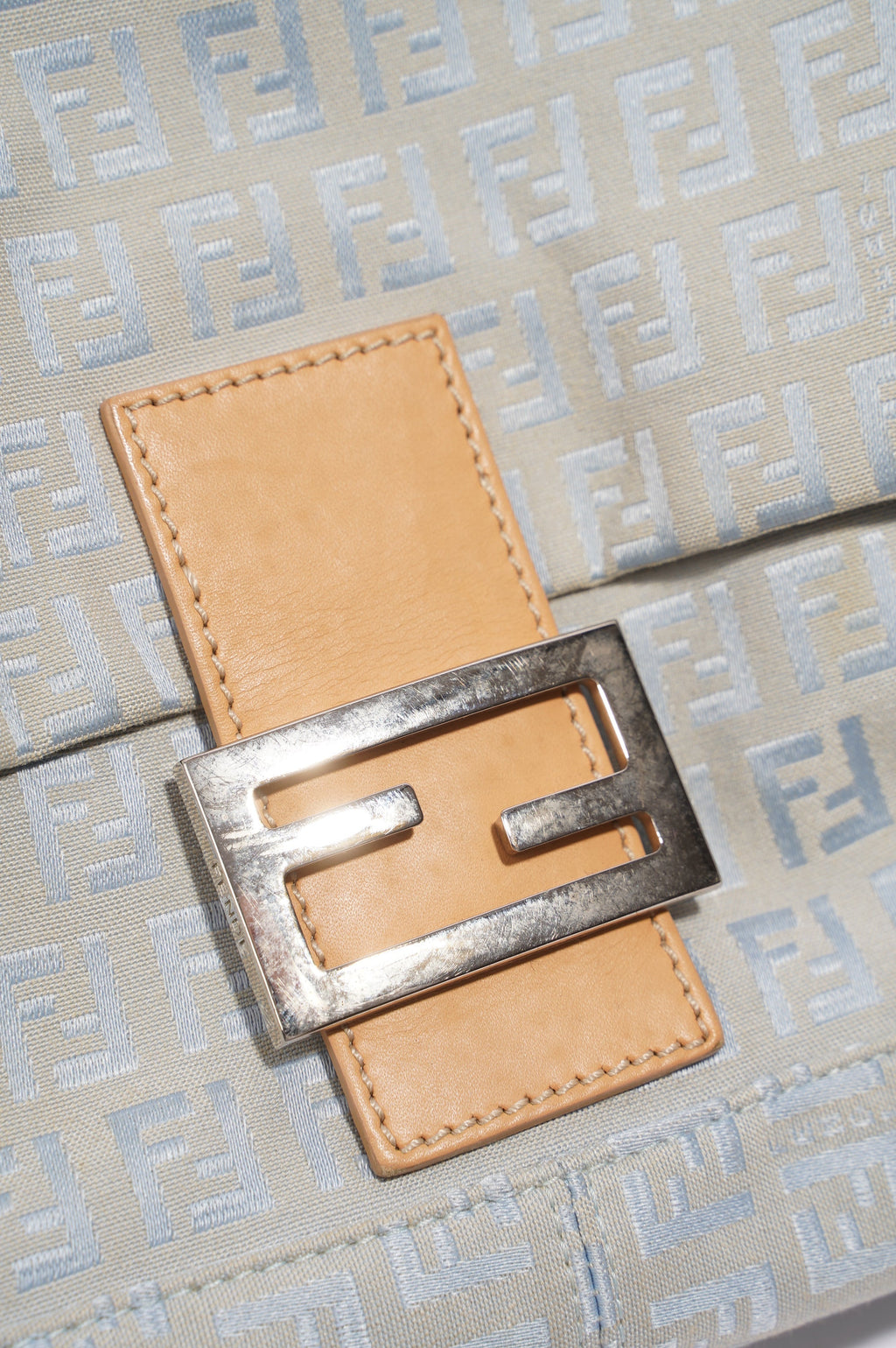 Fendi Mamma Zuccha Flap Bag Blue Canvas Small