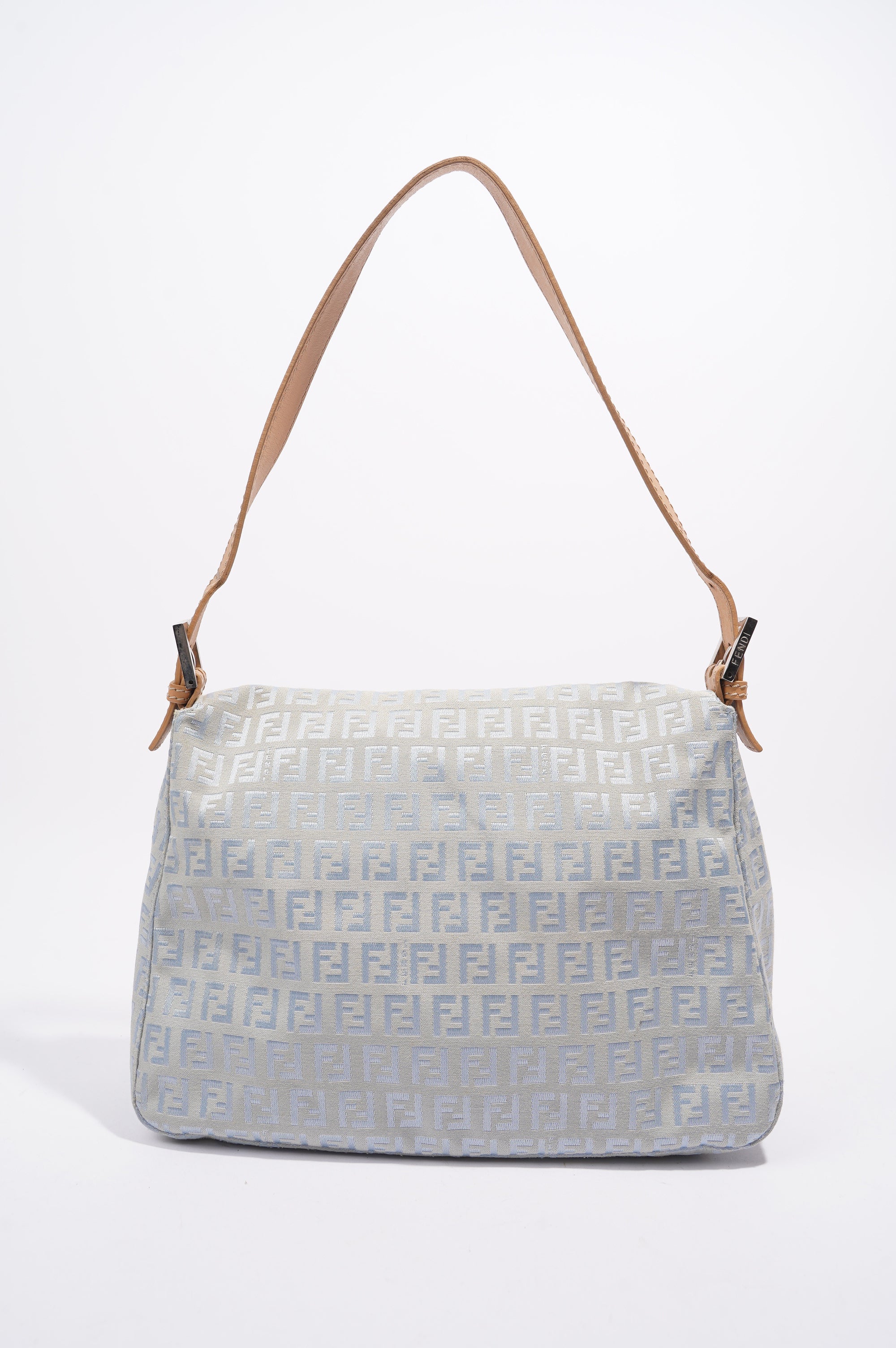 Fendi Mamma Zuccha Flap Bag Blue Canvas Small