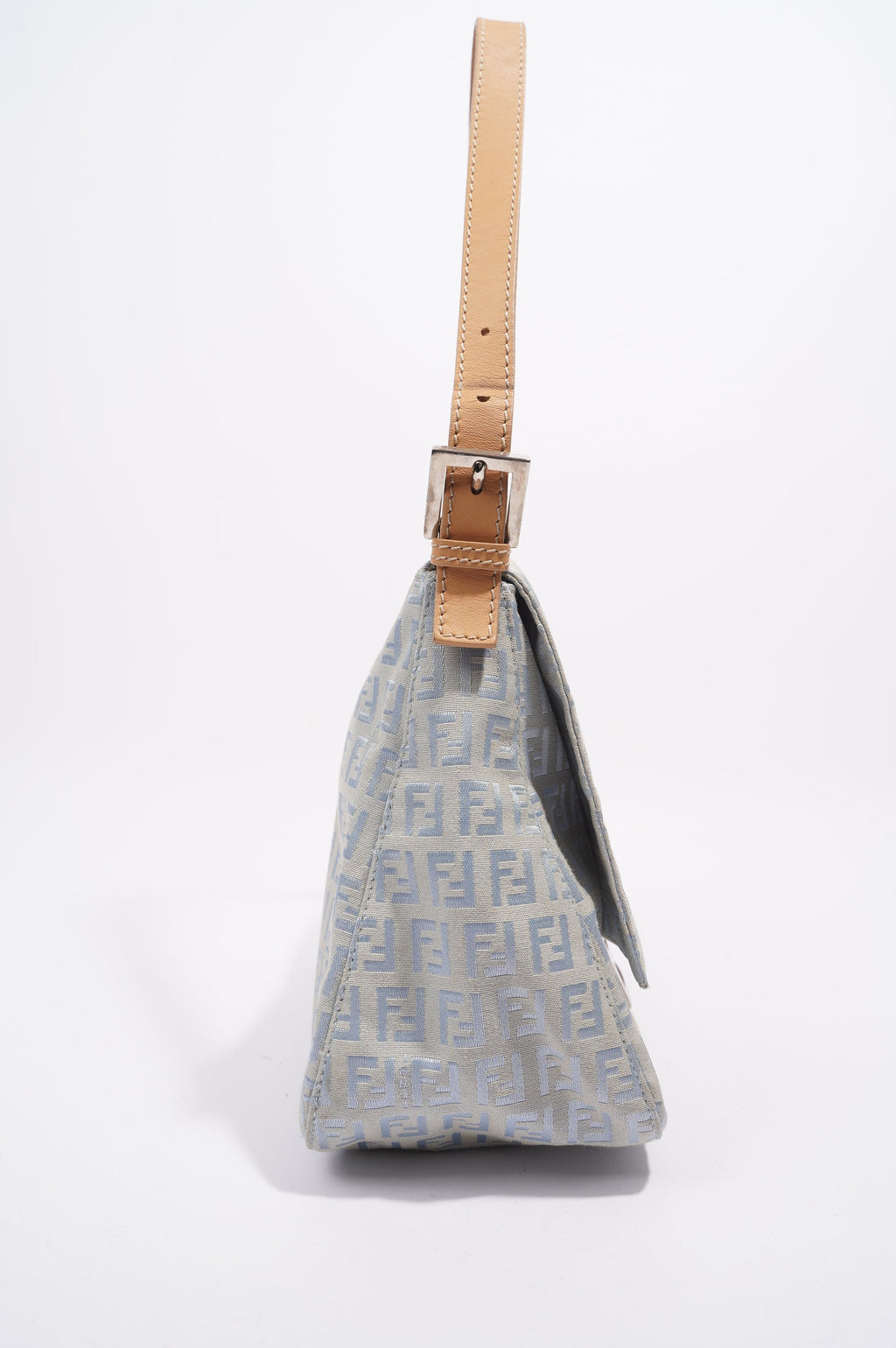 Fendi Mamma Zuccha Flap Bag Blue Canvas Small