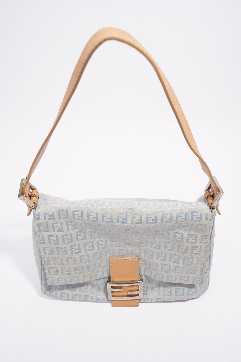 Fendi Mamma Zuccha Flap Bag Blue Canvas Small
