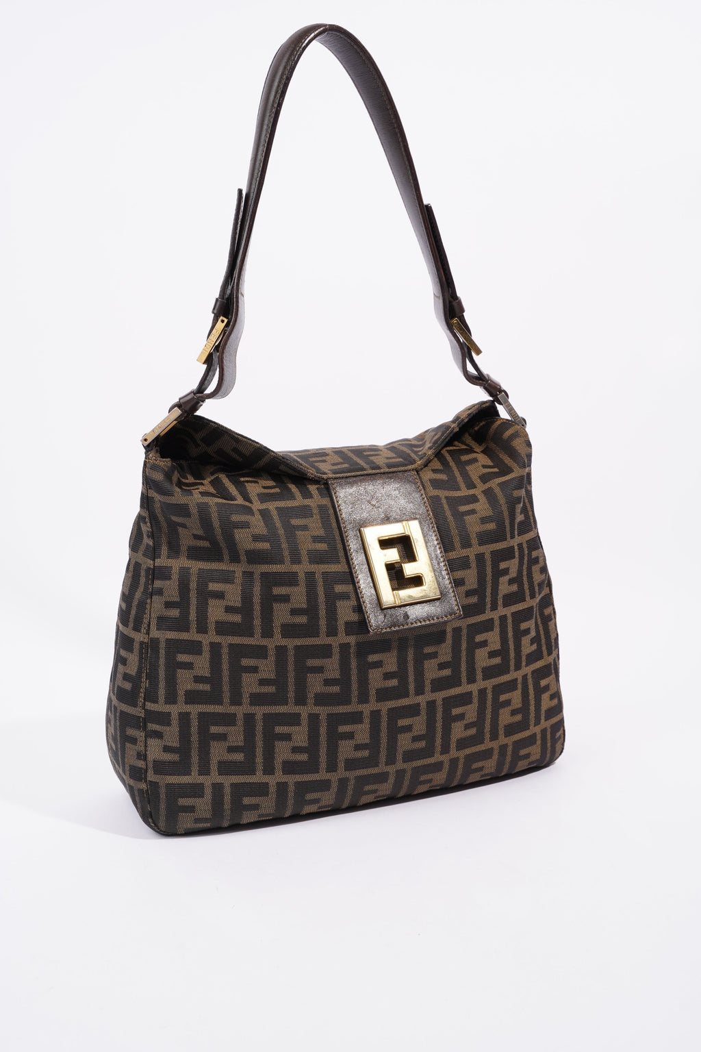 Fendi Zucca Monogram Bag Brown / Black Canvas