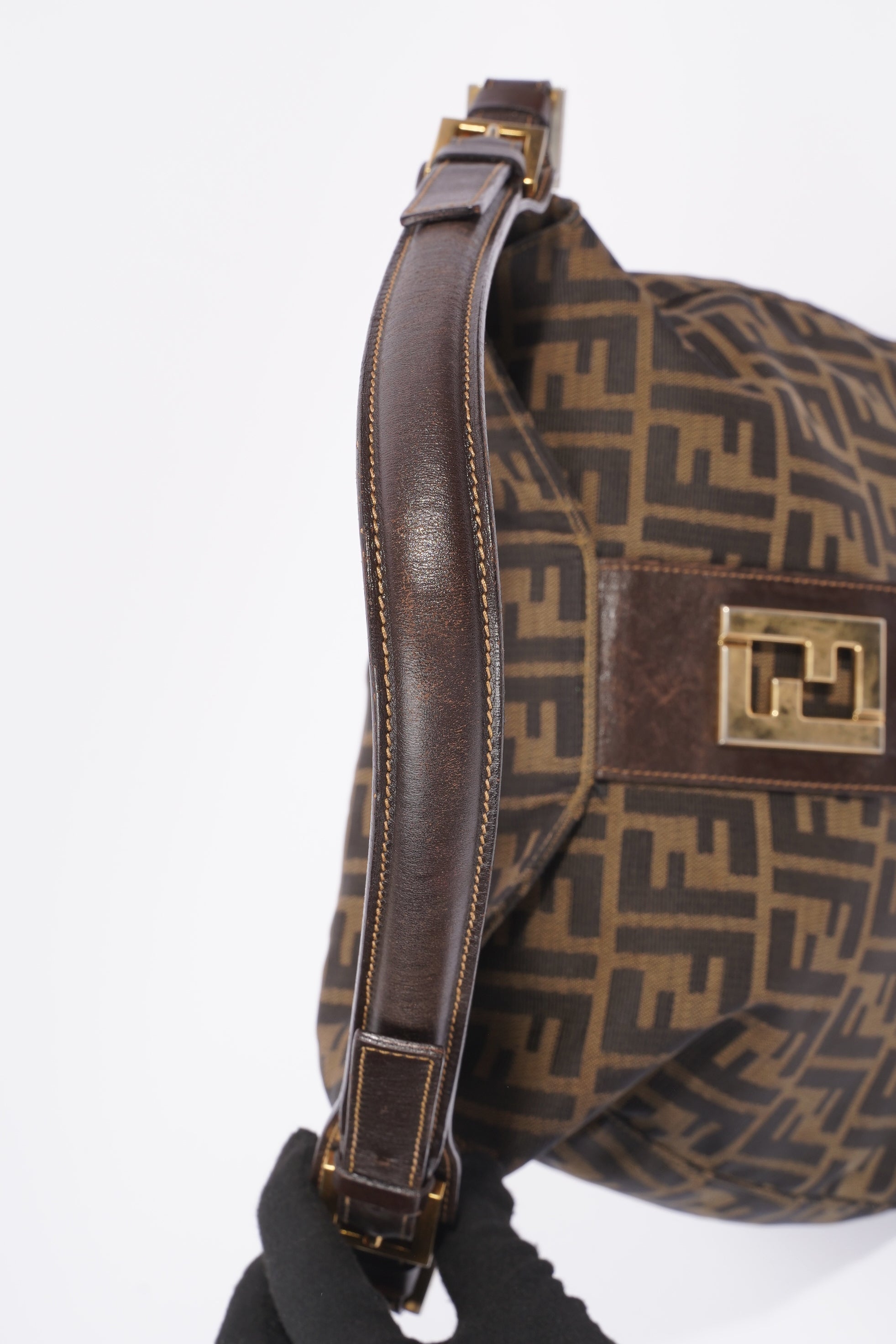 Fendi Zucca Monogram Bag Brown / Black Canvas