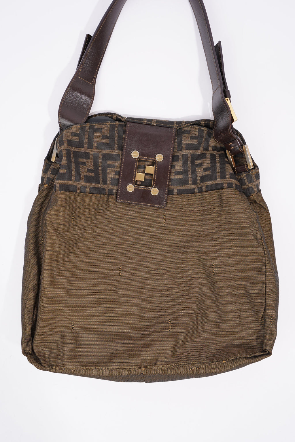 Fendi Zucca Monogram Bag Brown / Black Canvas