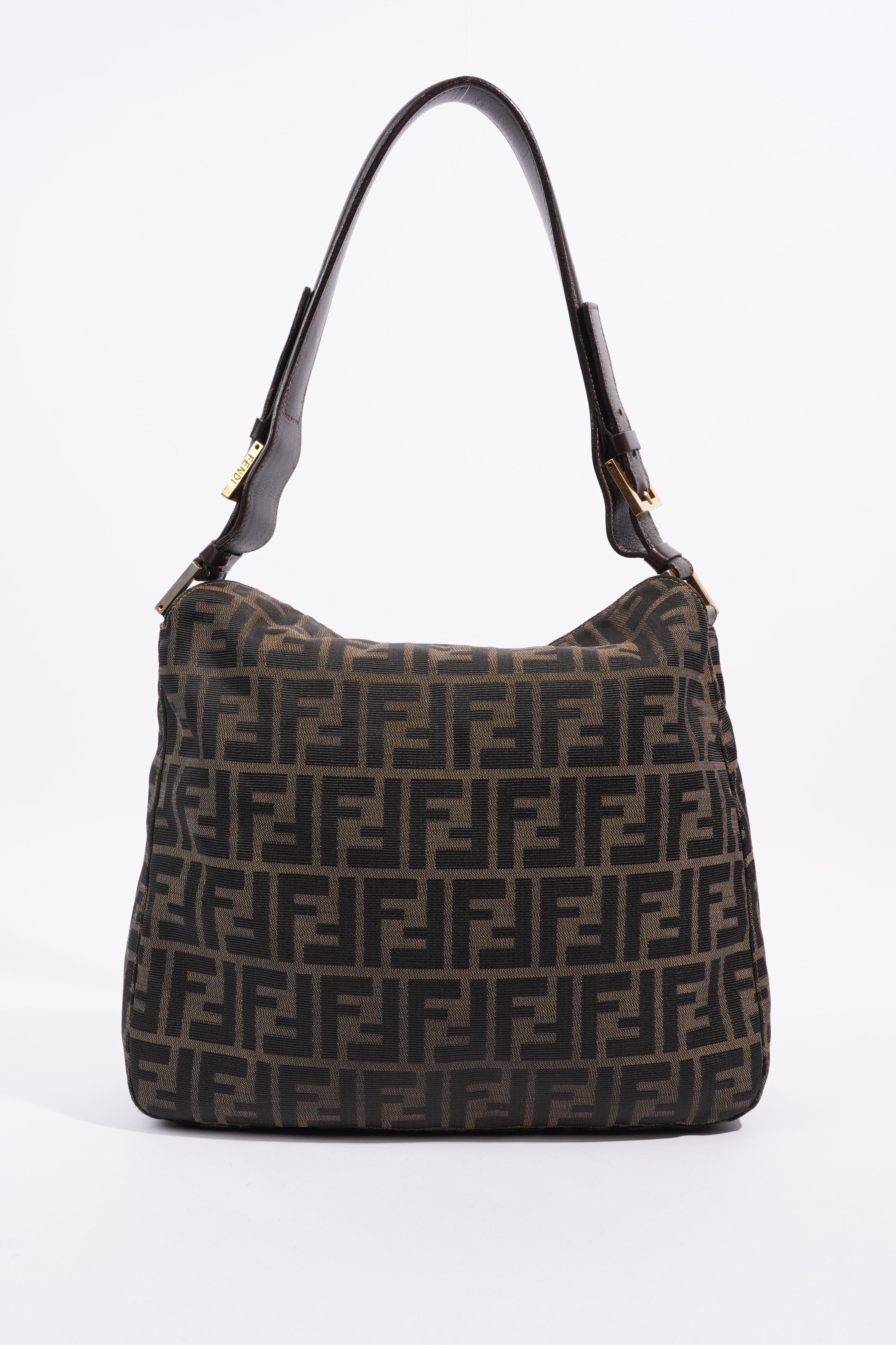 Fendi Zucca Monogram Bag Brown / Black Canvas