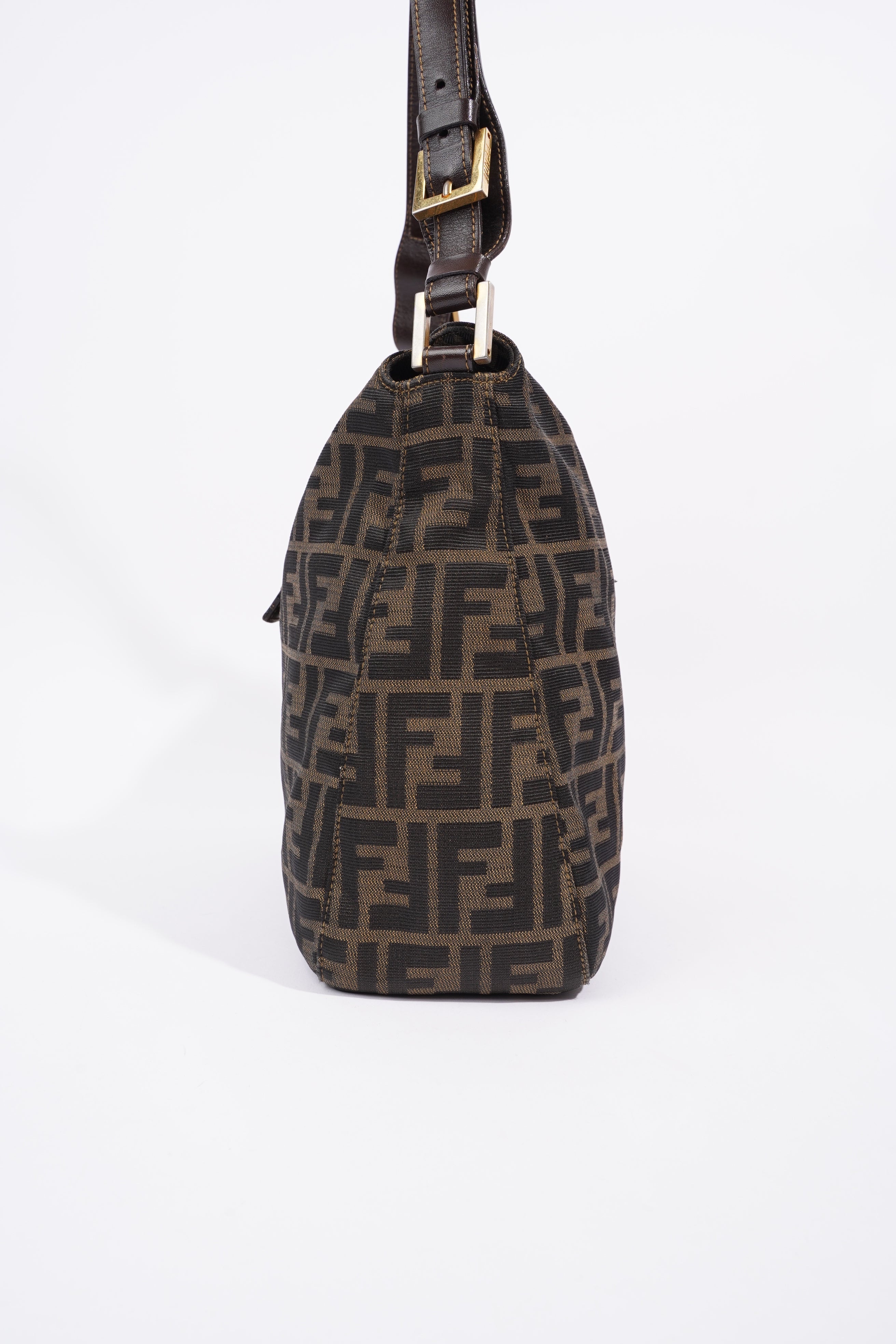Fendi Zucca Monogram Bag Brown / Black Canvas