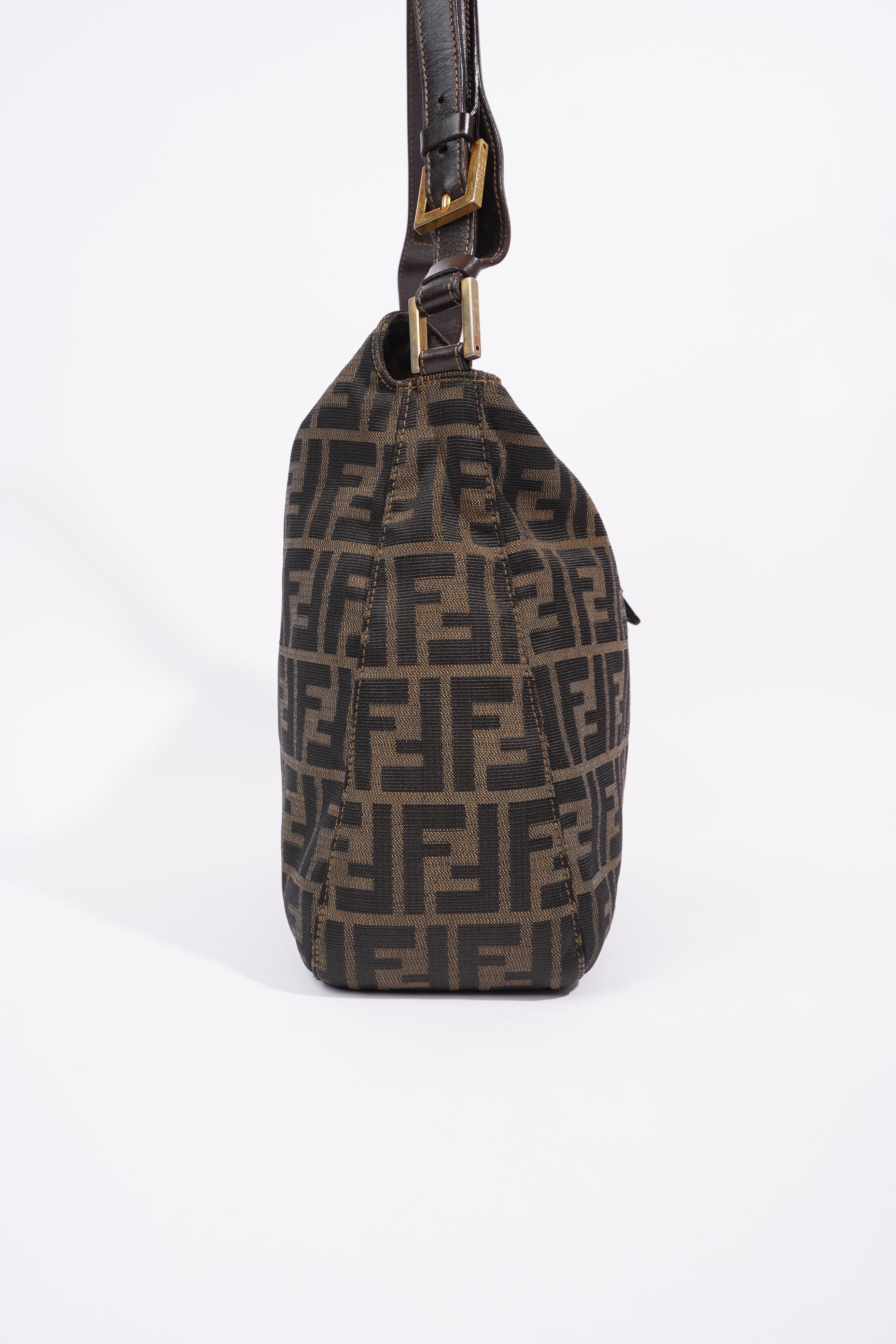 Fendi Zucca Monogram Bag Brown / Black Canvas