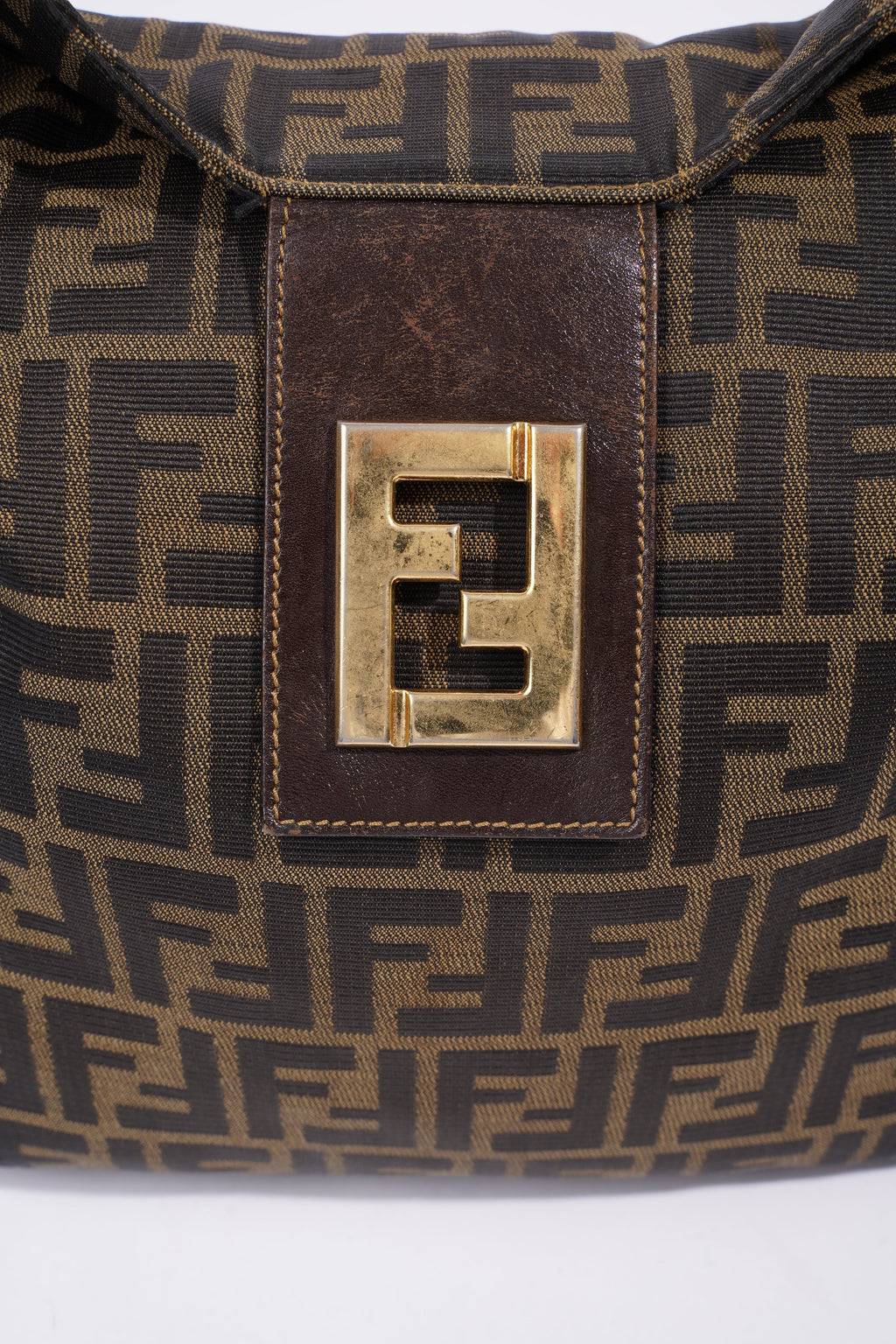 Fendi Zucca Monogram Bag Brown / Black Canvas