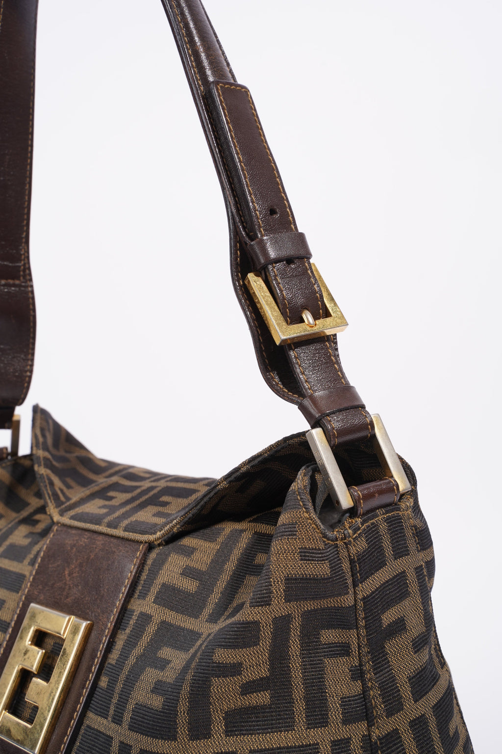 Fendi Zucca Monogram Bag Brown / Black Canvas