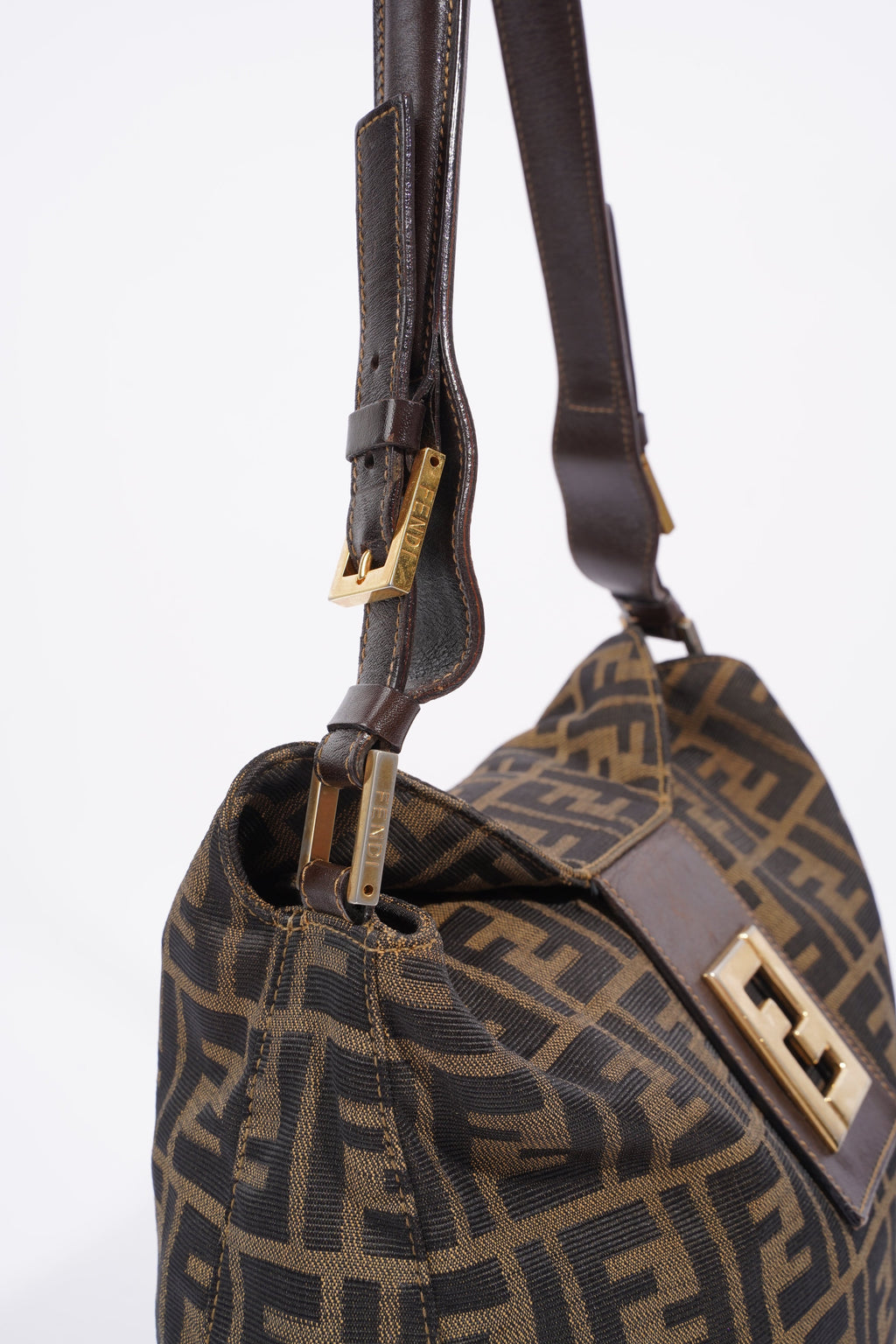 Fendi Zucca Monogram Bag Brown / Black Canvas