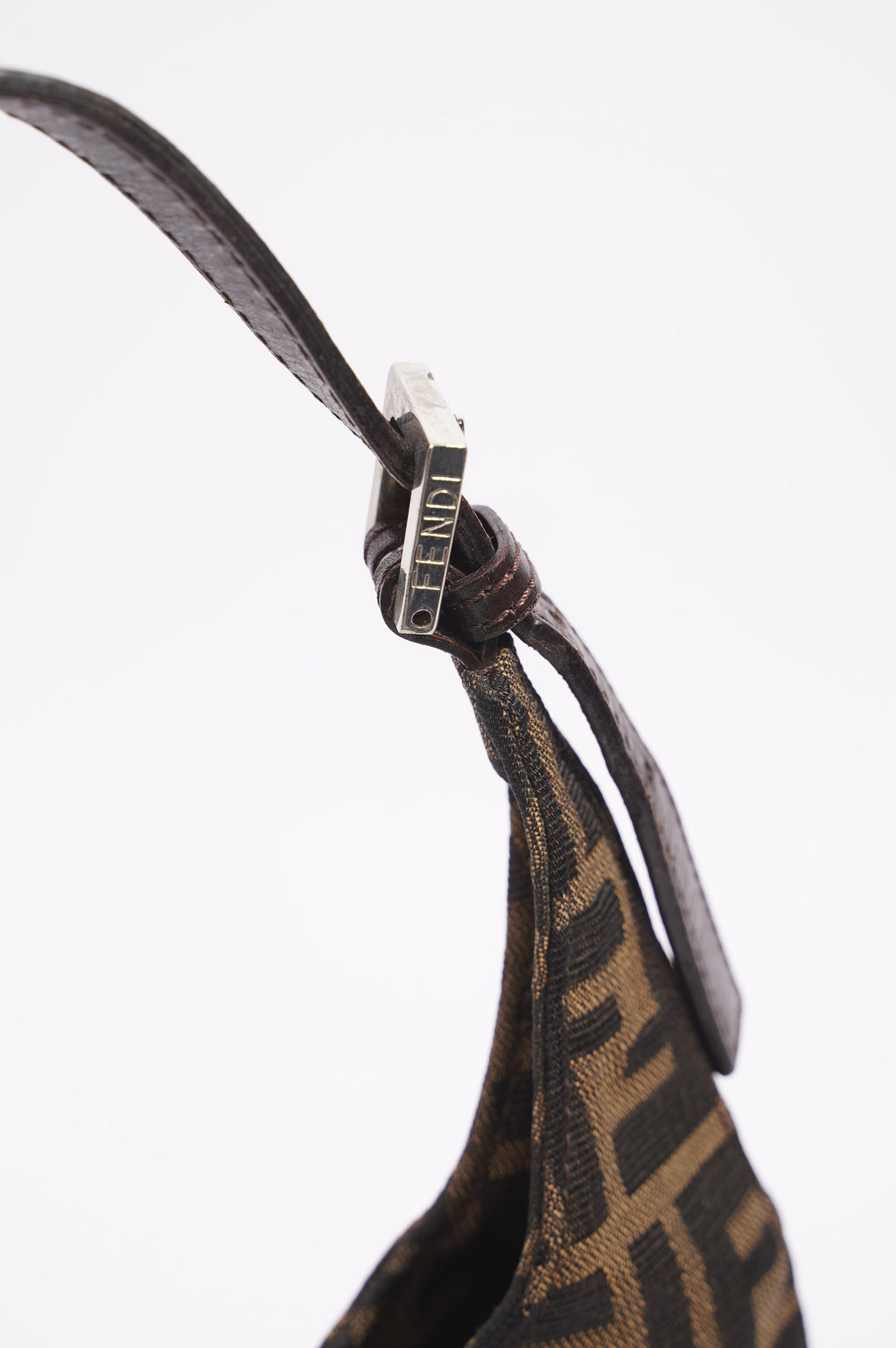 Fendi Zucca Croissant Shoulder Bag Brown Canvas