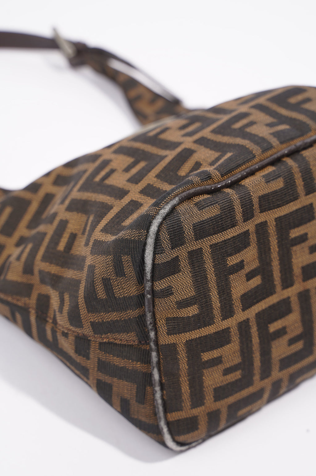 Fendi Zucca Croissant Shoulder Bag Brown Canvas
