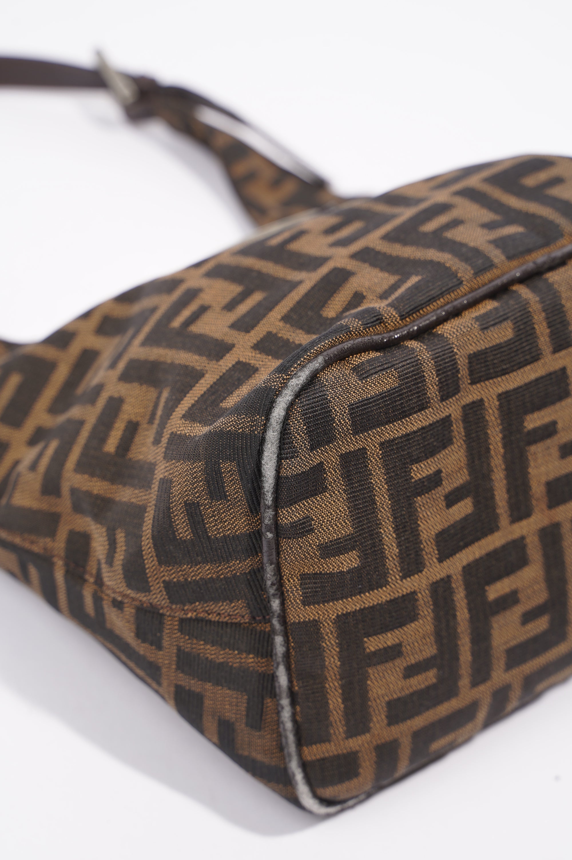 Fendi Zucca Croissant Shoulder Bag Brown Canvas