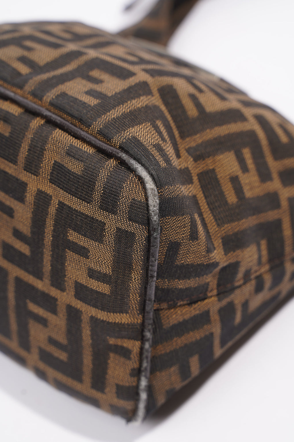 Fendi Zucca Croissant Shoulder Bag Brown Canvas