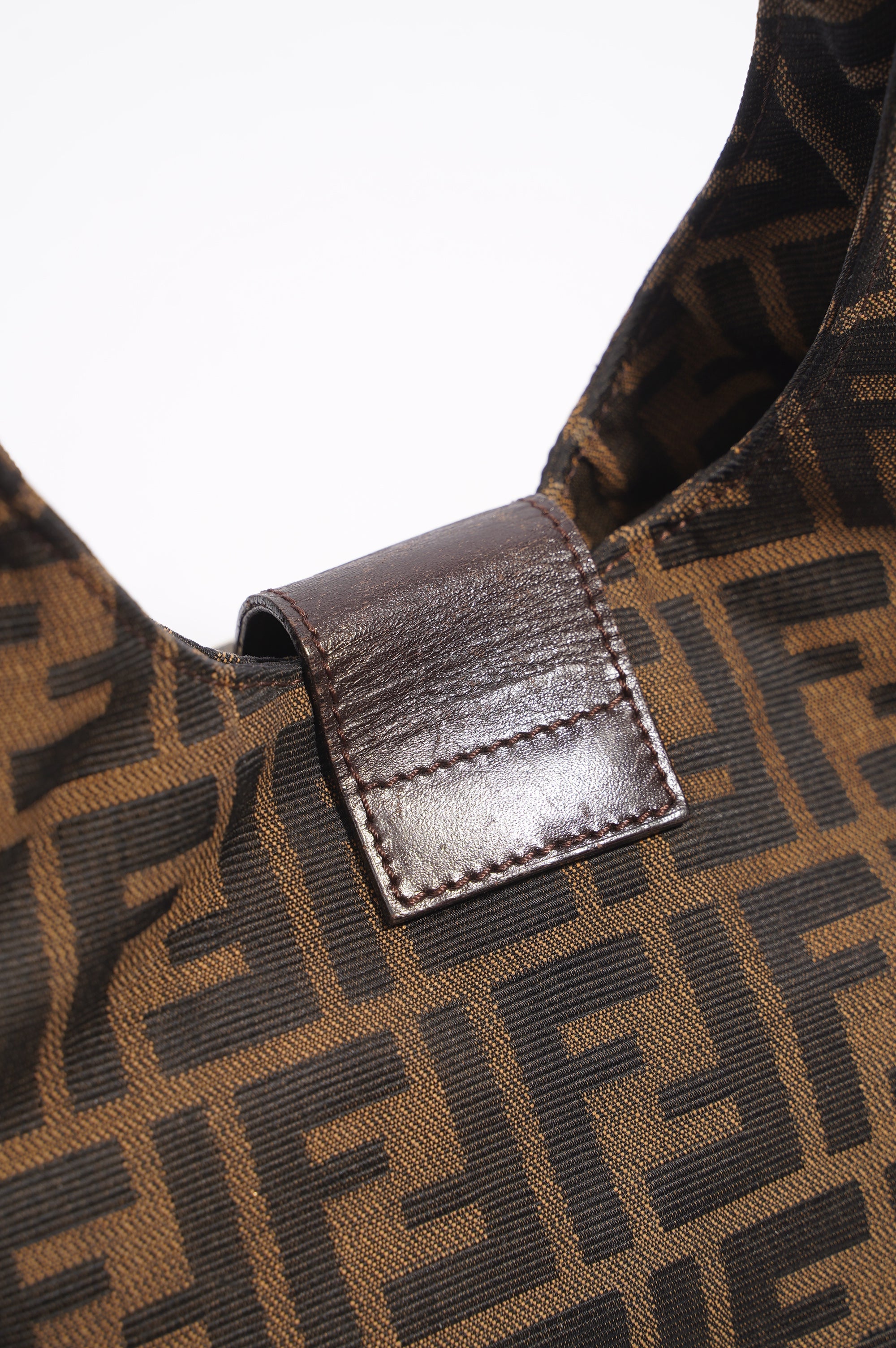 Fendi Zucca Croissant Shoulder Bag Brown Canvas