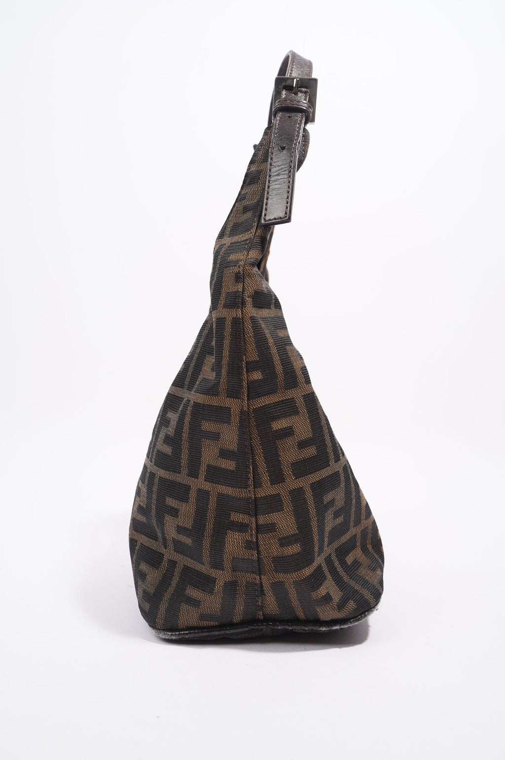 Fendi Zucca Croissant Shoulder Bag Brown Canvas
