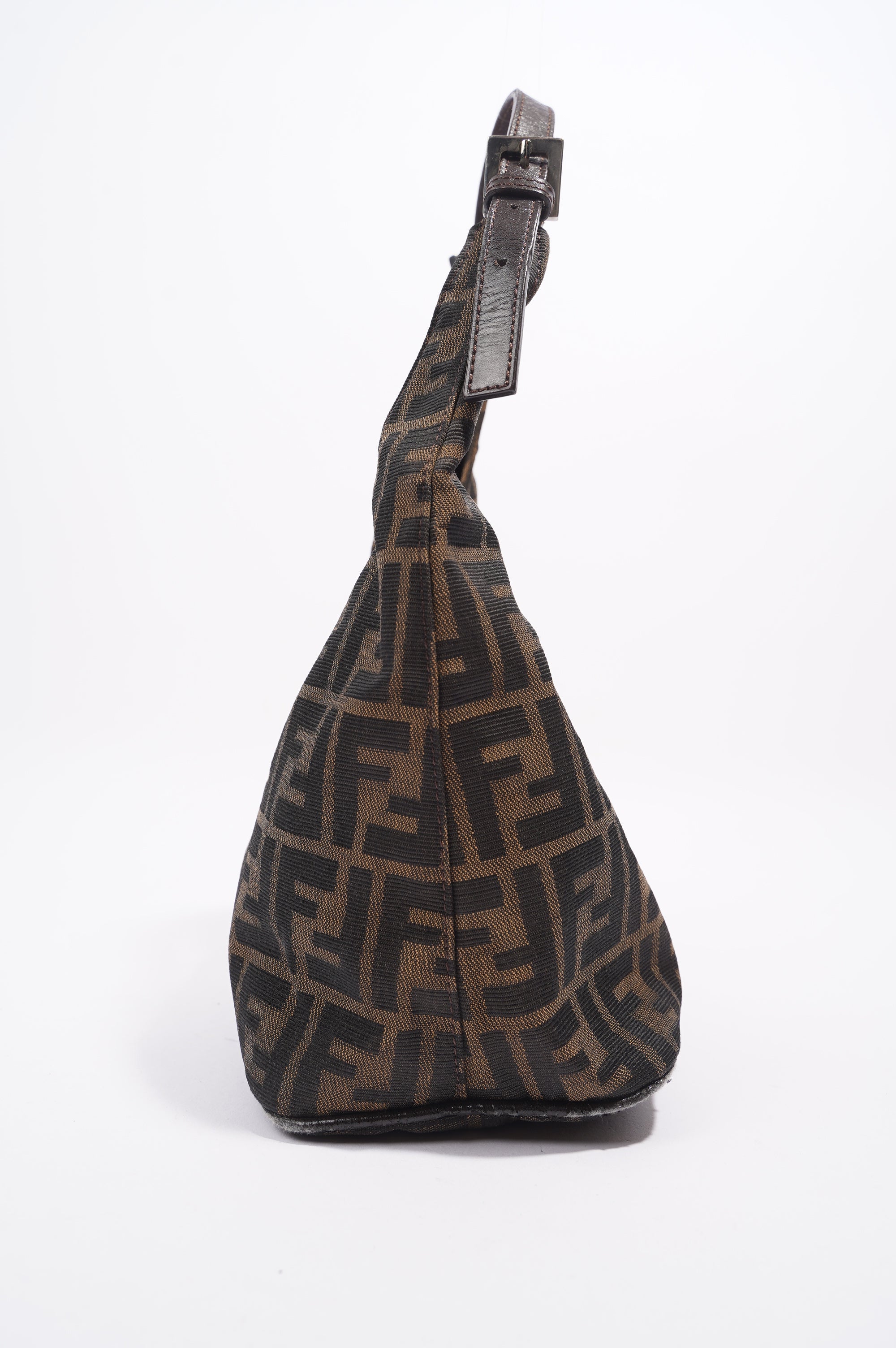 Fendi Zucca Croissant Shoulder Bag Brown Canvas