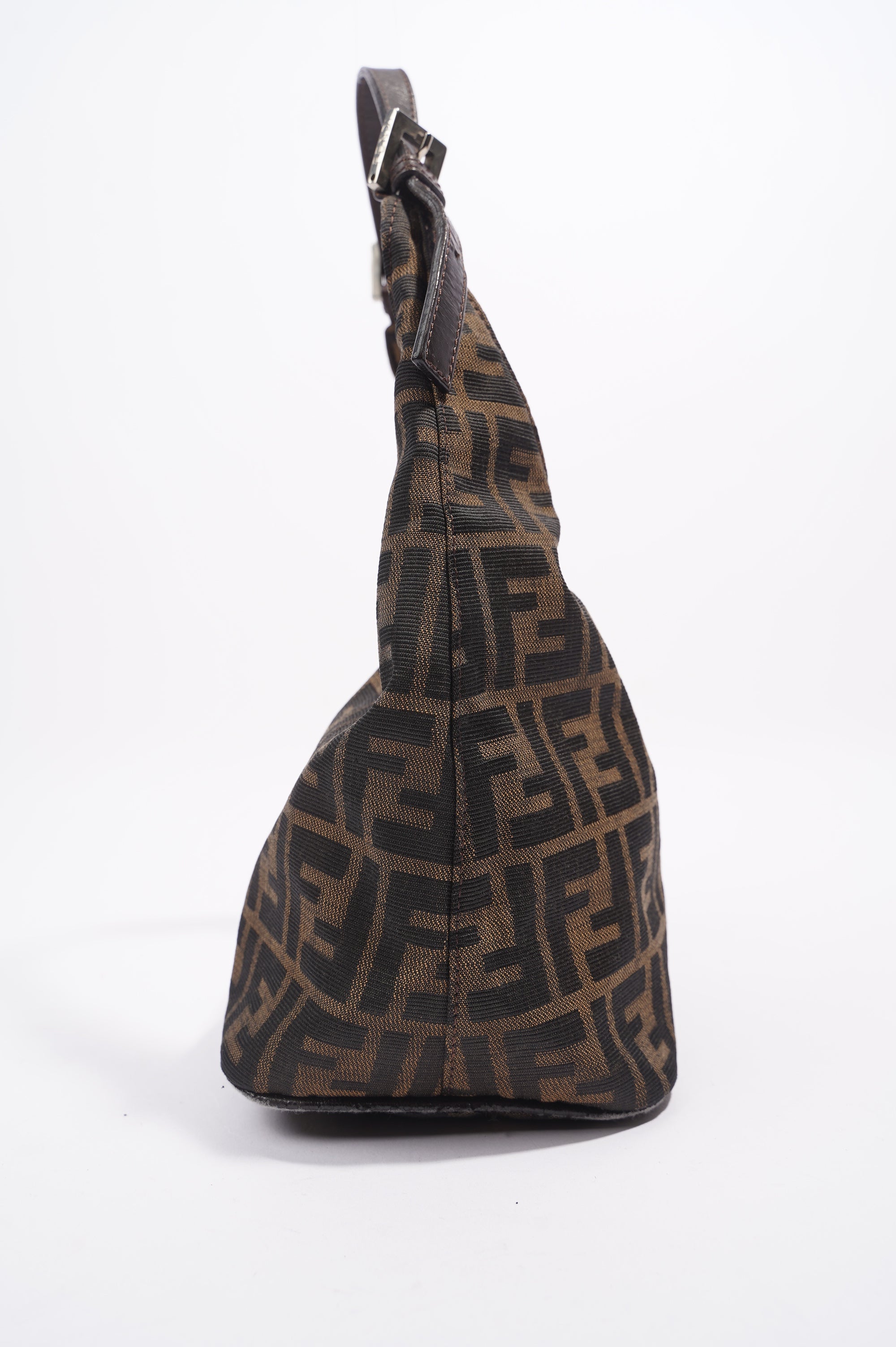 Fendi Zucca Croissant Shoulder Bag Brown Canvas