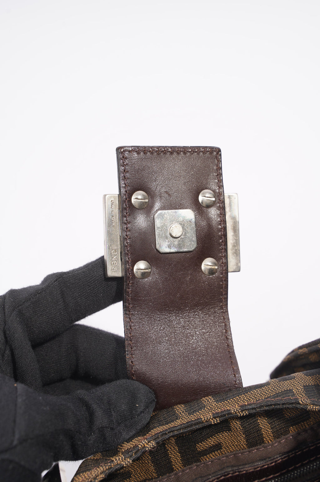 Fendi Zucca Croissant Shoulder Bag Brown Canvas