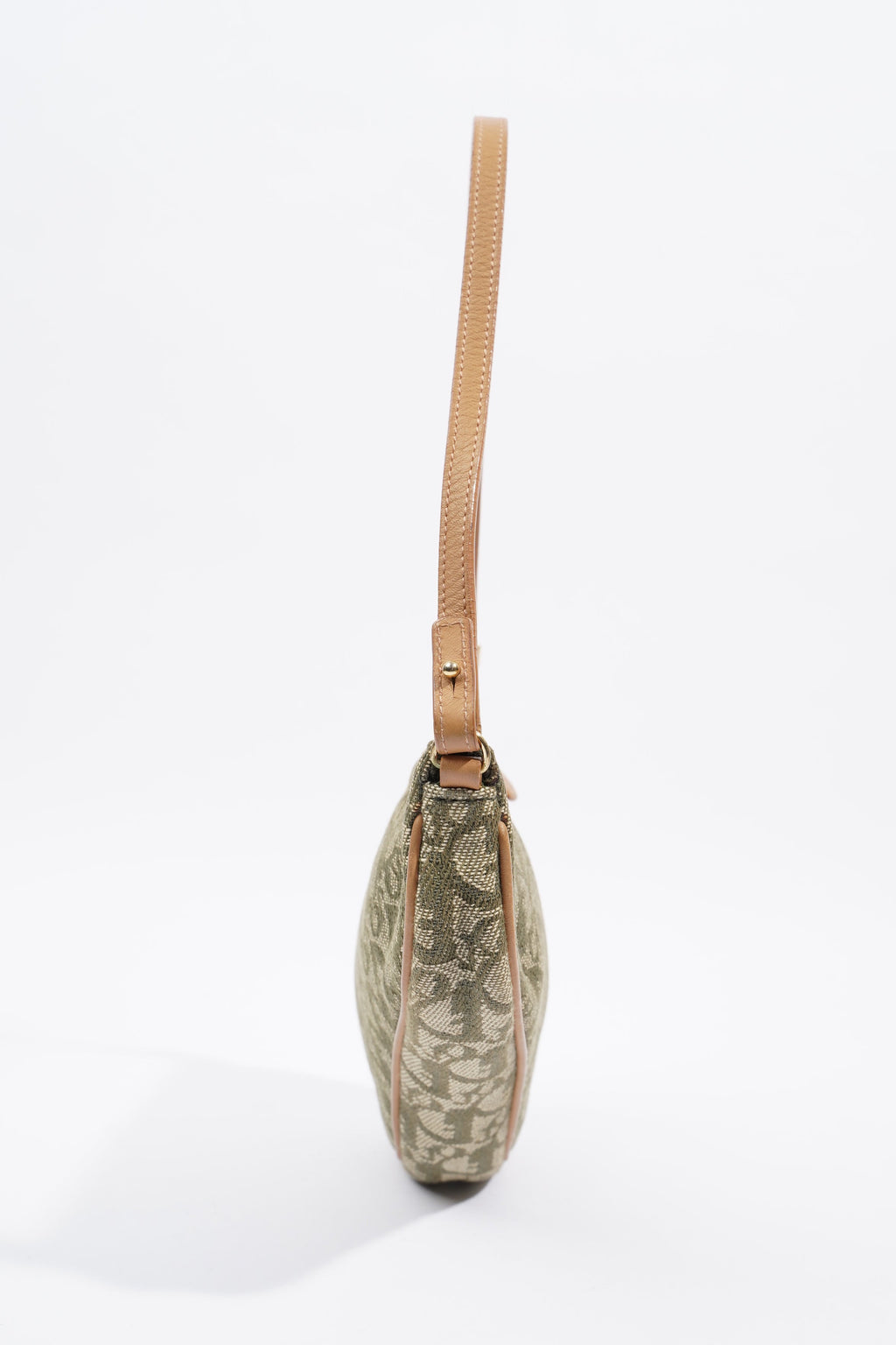 Christian Dior Saddle Bag Khaki / Brown Canvas Mini