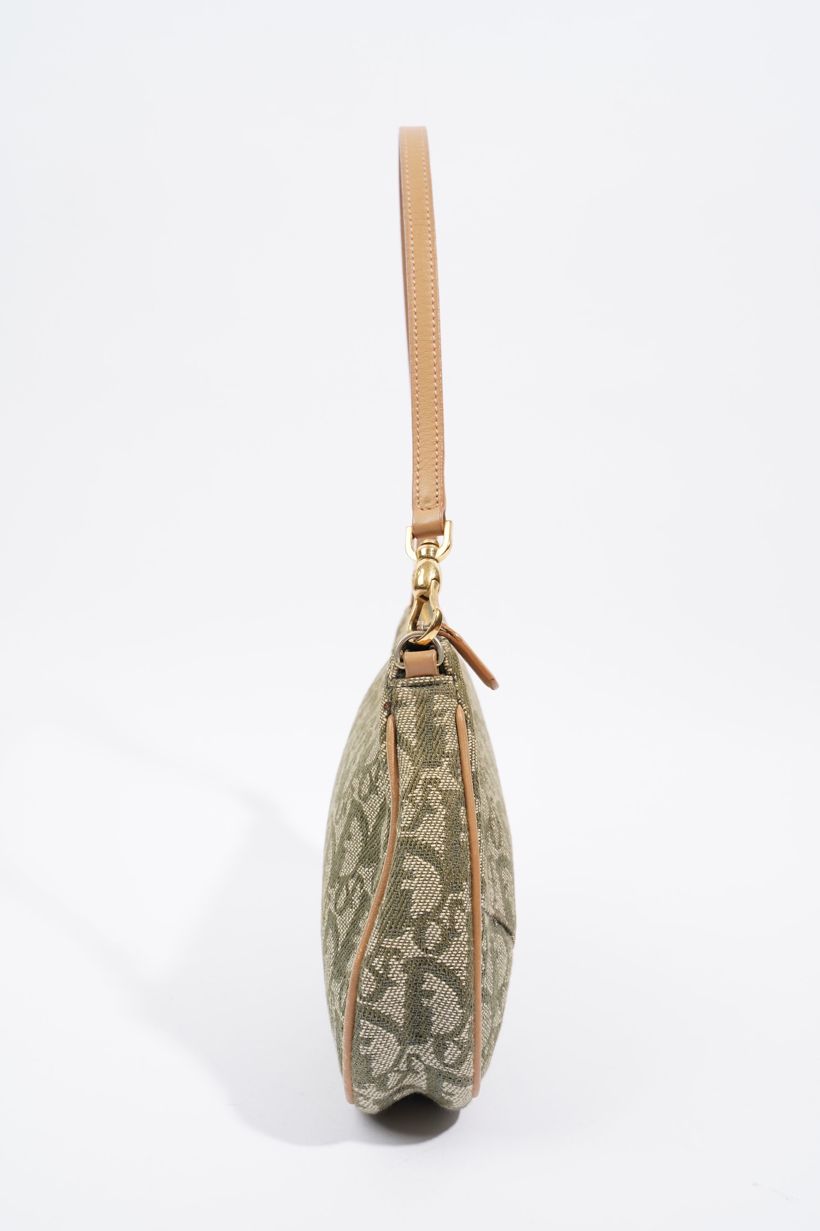 Christian Dior Saddle Bag Khaki / Brown Canvas Mini