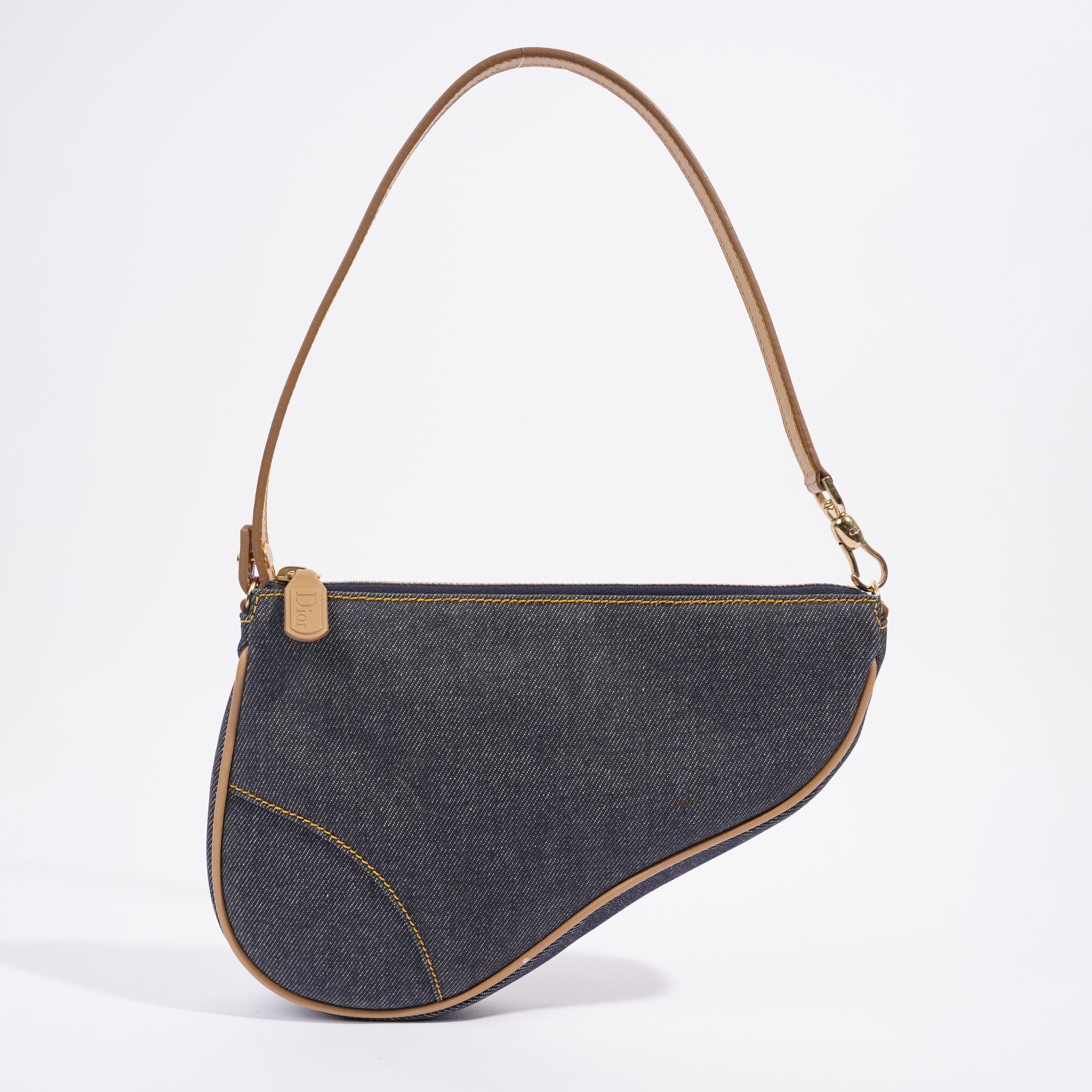 Christian Dior Saddle Bag Blue Denim