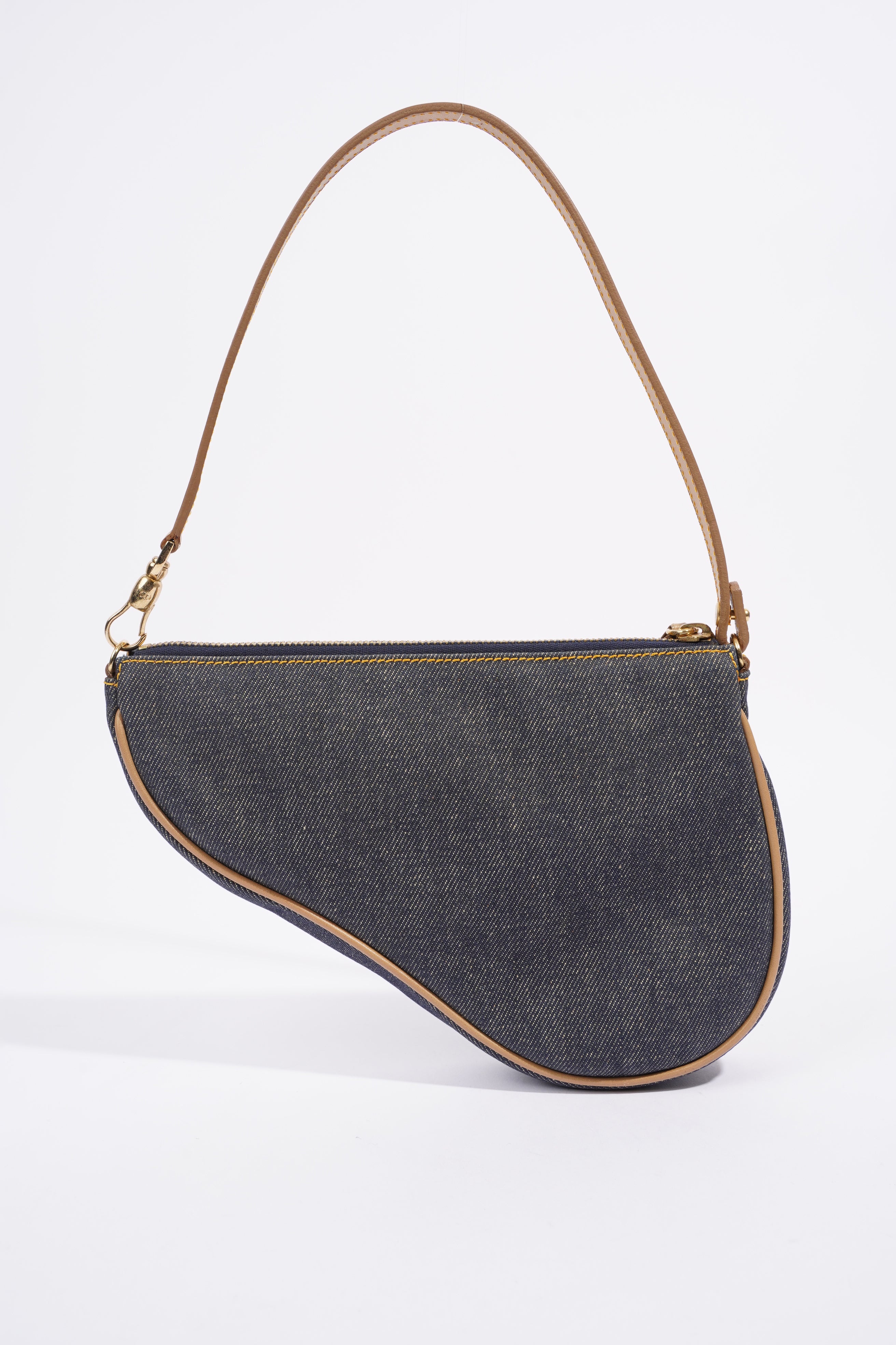Christian Dior Saddle Bag Blue Denim