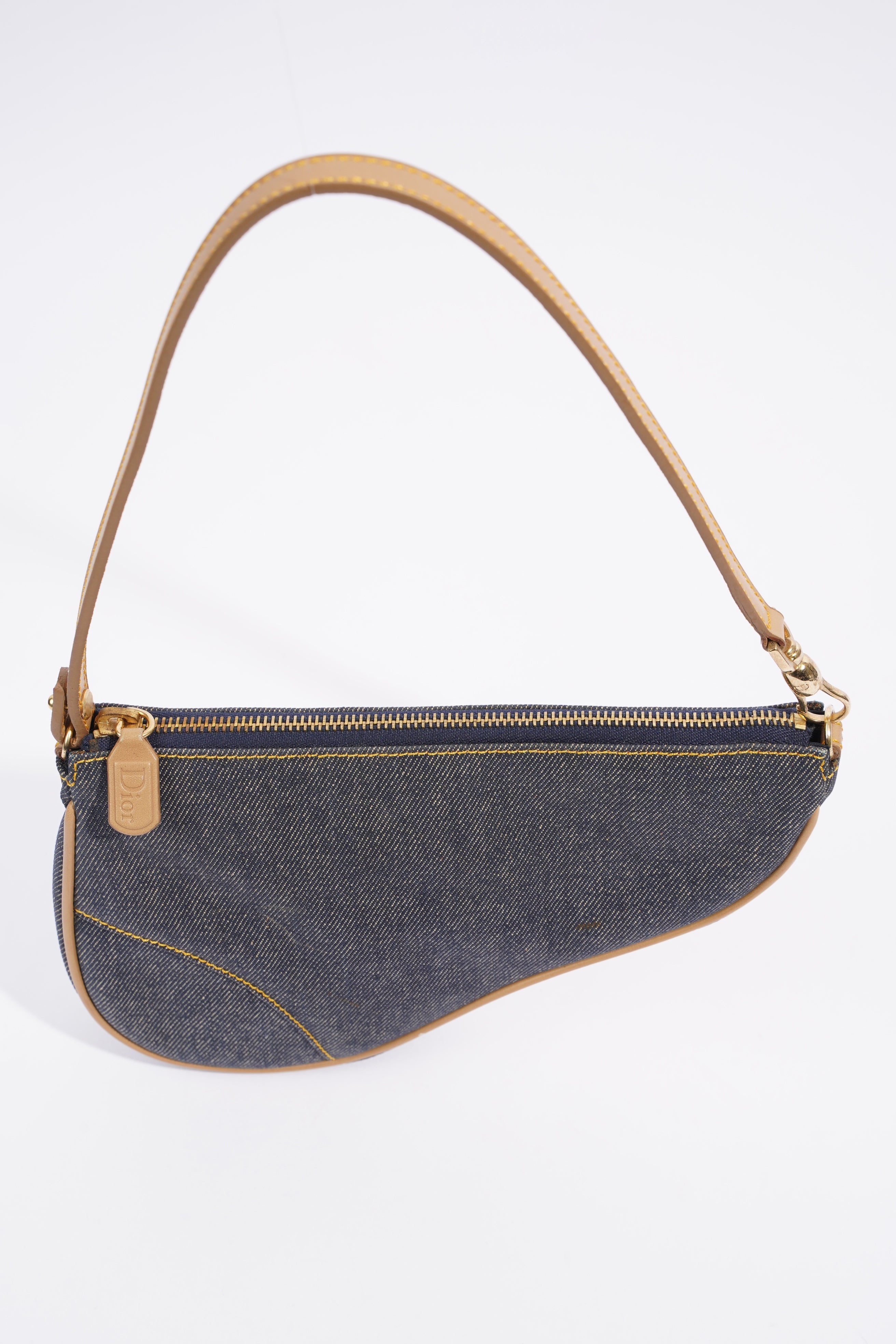 Christian Dior Saddle Bag Blue Denim