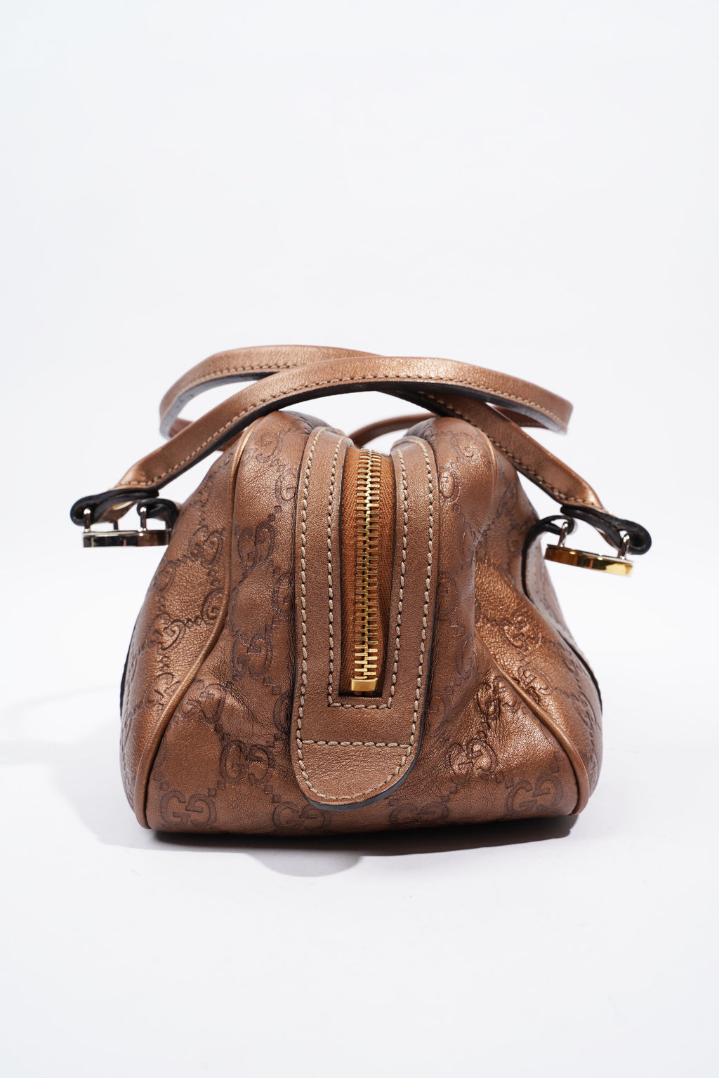 Gucci Guccissima GG Interlocking Shoulder Bag Bronze Leather